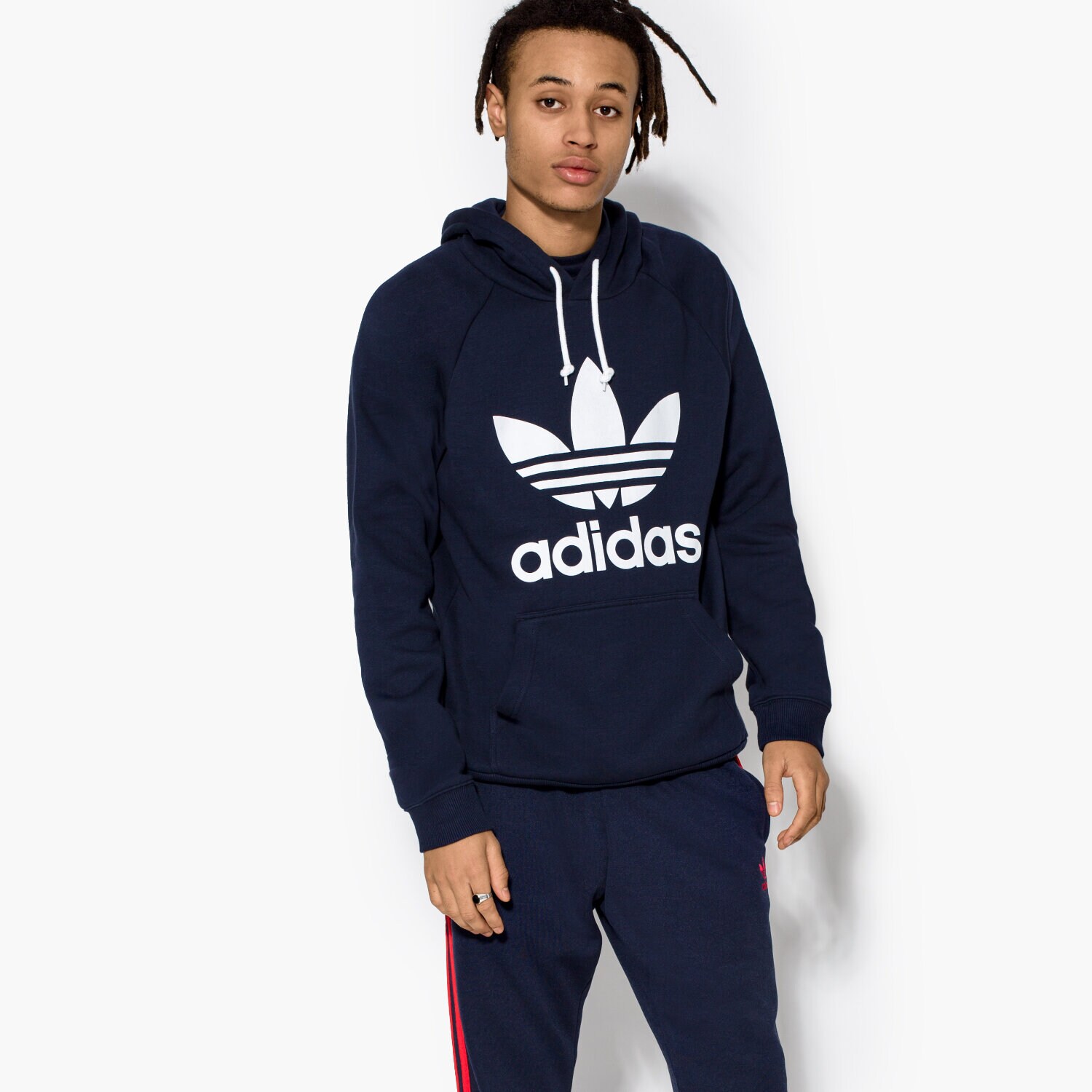 Bluza męska ADIDAS BLUZA TREFOIL HOODY BR4849 GRANATOWY