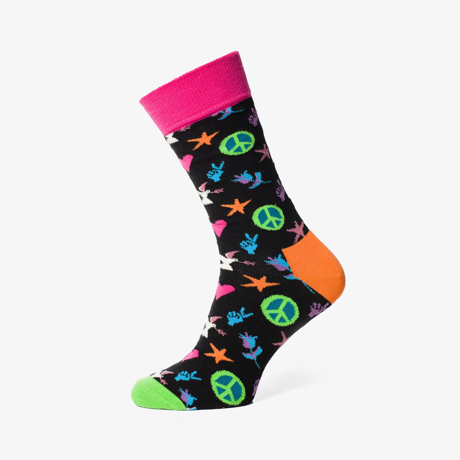 Skarpetki sportowe damskie HAPPY SOCKS SKARPETY PEACE & LOVE SOCKS PAL019000 MULTICOLOR