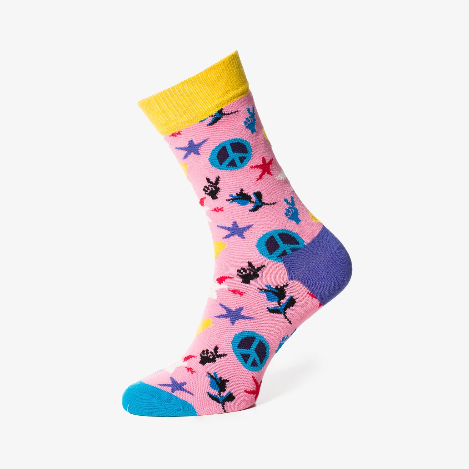 Skarpetki sportowe damskie HAPPY SOCKS SKARPETY PEACE & LOVE SOCKS PAL013000 MULTICOLOR