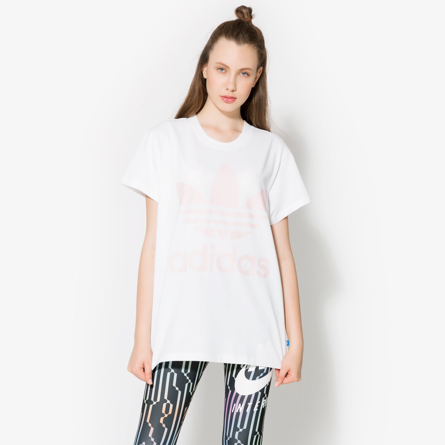 Koszulka, t-shirt damski ADIDAS T-SHIRT SS BIG TREFOIL TEE BR9825 BIAŁY