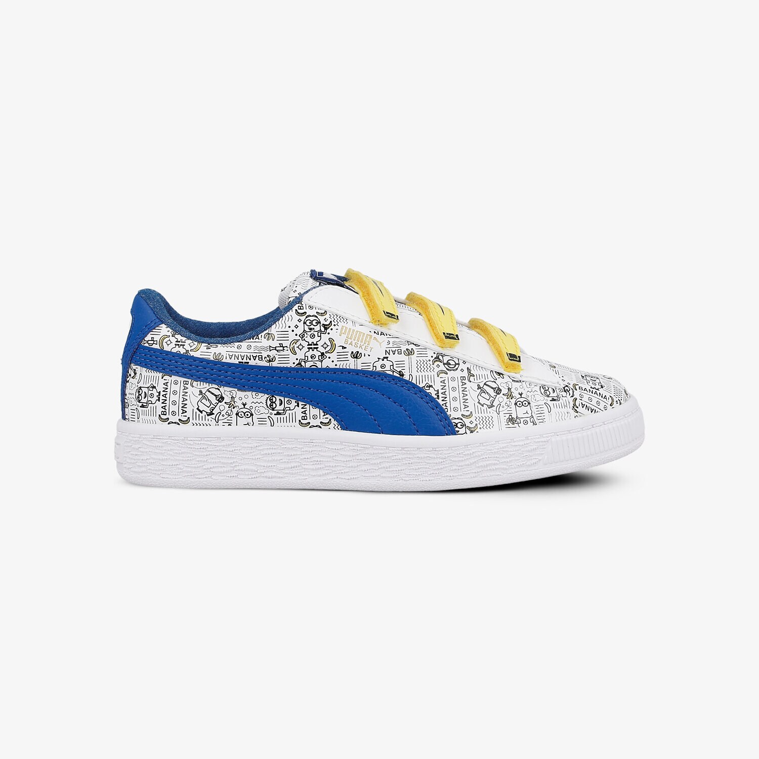 Buty sneakersy dla dzieci PUMA MINIONS BASKET V PS 36401201 BIAŁY
