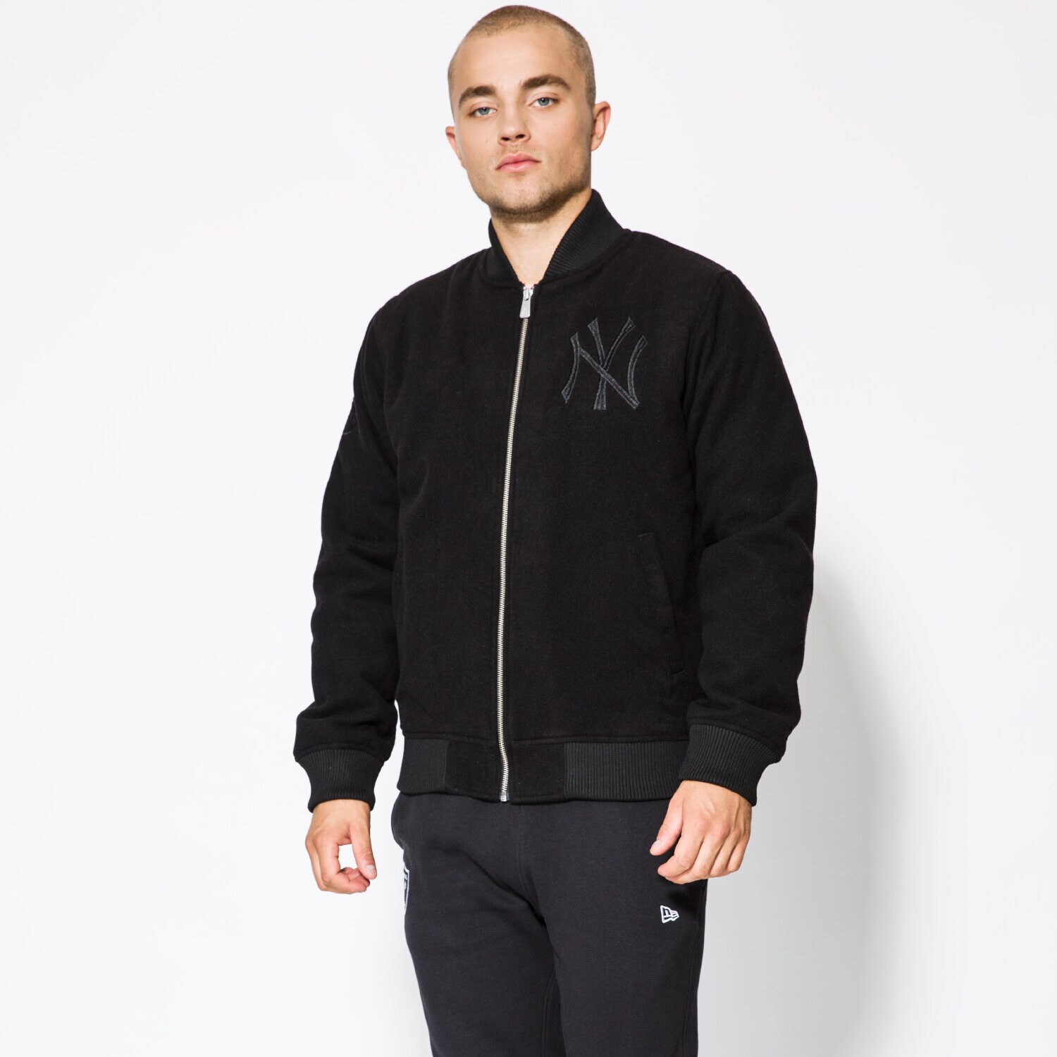 Kurtka wiosenna / jesienna męska NEW ERA KURTKA TEAM MELTON NY YANKEES BLK 11459444 CZARNY