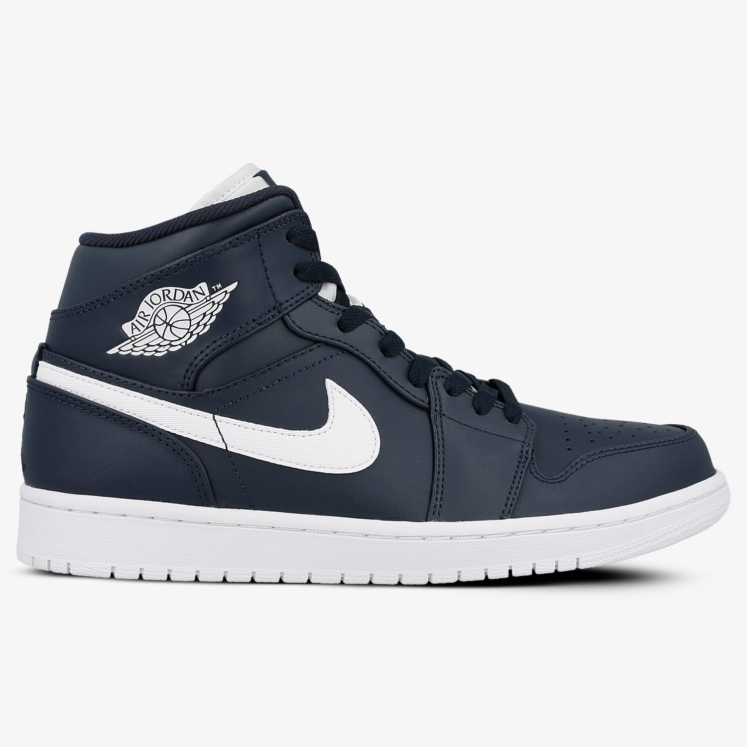 Buty sneakersy męskie JORDAN AIR 1 MID 554724402 GRANATOWY