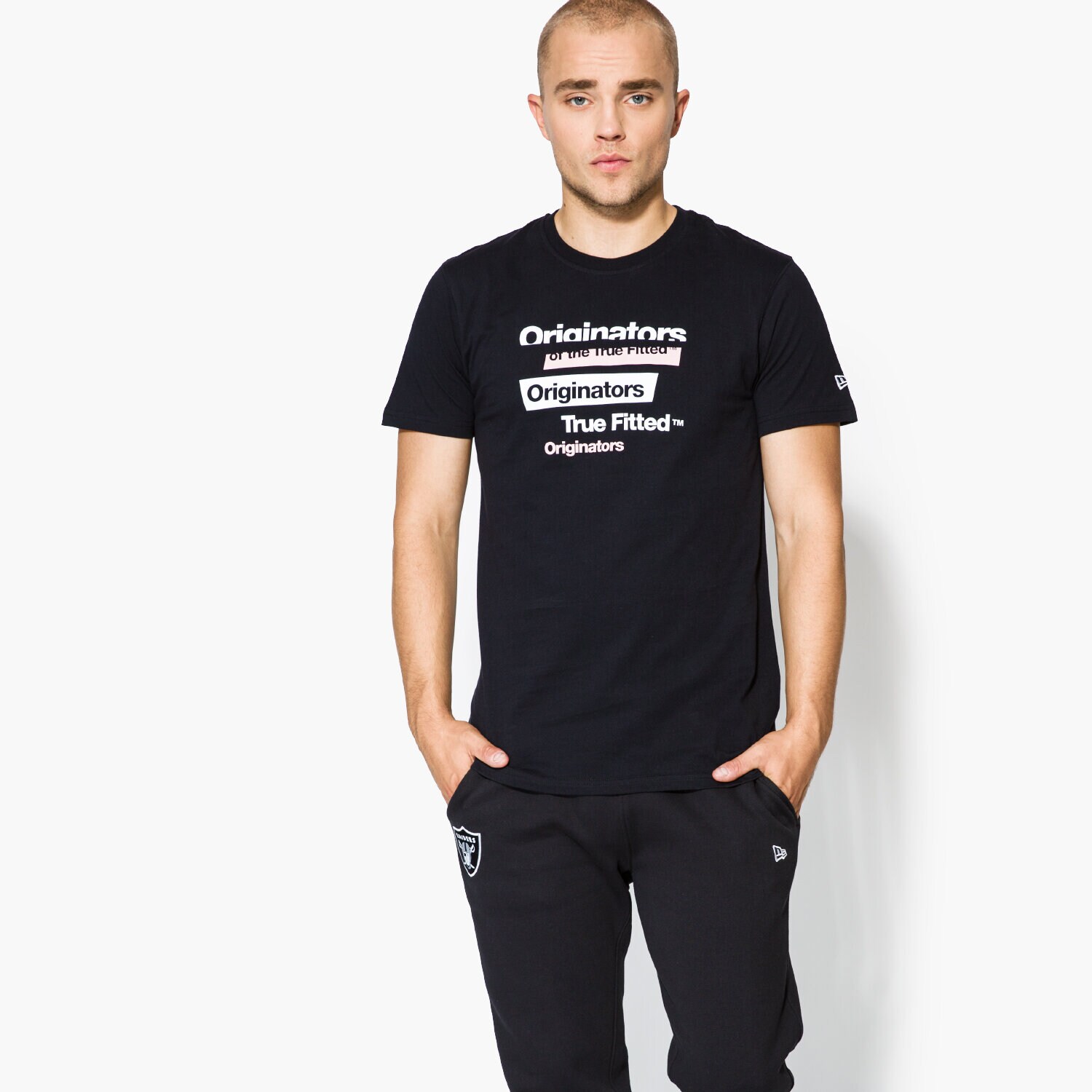 Koszulka, t-shirt sportowy męski NEW ERA KOSZULKA ORIGINATORS RANSOM TEE NE BLK 11459481 CZARNY