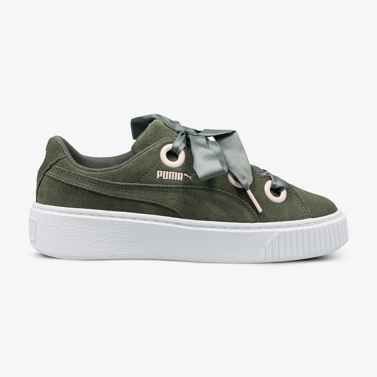 Buty sneakersy dla dzieci PUMA PLATFORM KISS JR 36745902 ZIELONY