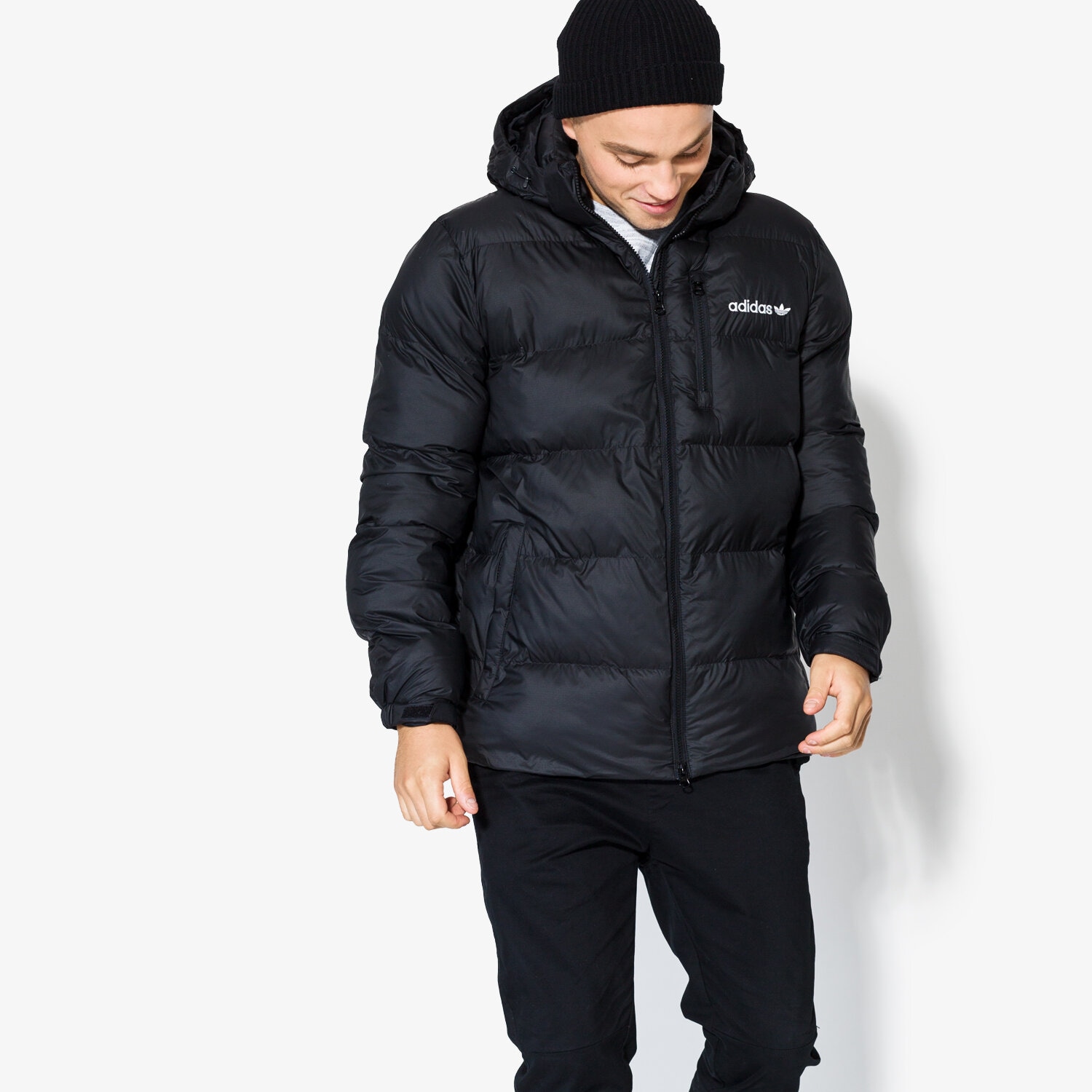 Kurtka zimowa męska ADIDAS KURTKA HOODED JKT BR4785 CZARNY