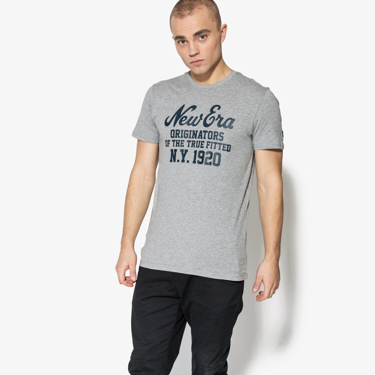 Koszulka, t-shirt sportowy męski NEW ERA T-SHIRT SS NE ORIGINATORS TEE NE LGH 11585988 SZARY