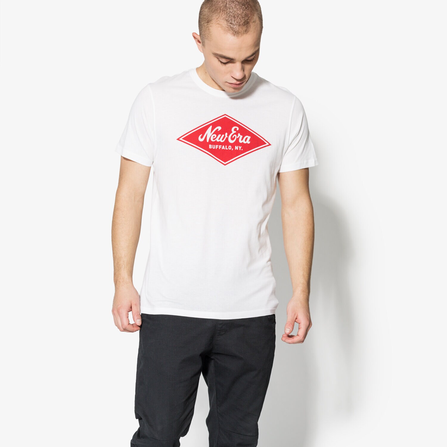 Koszulka, t-shirt sportowy męski NEW ERA T-SHIRT SS NE DIAMOND TEE NE WHI 11585989 BIAŁY