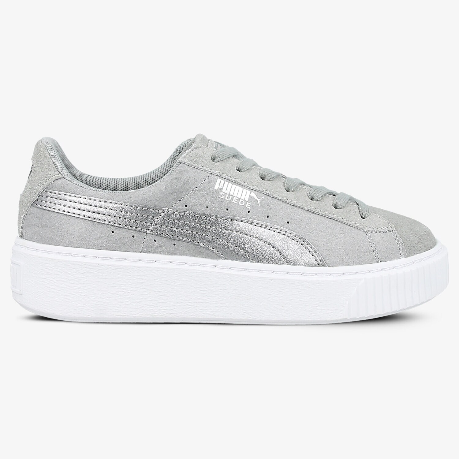 Buty sneakersy damskie PUMA BASKET PLATFORM MET SAF 36459402 SZARY