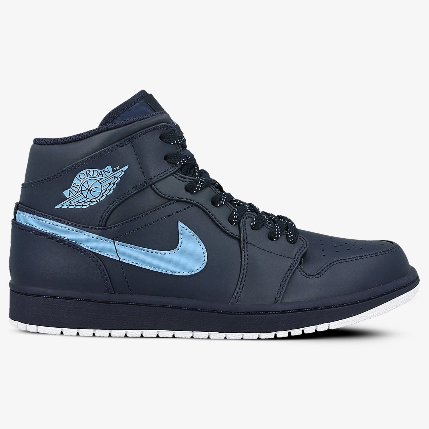 Buty sneakersy męskie JORDAN AIR 1 MID 554724405 GRANATOWY