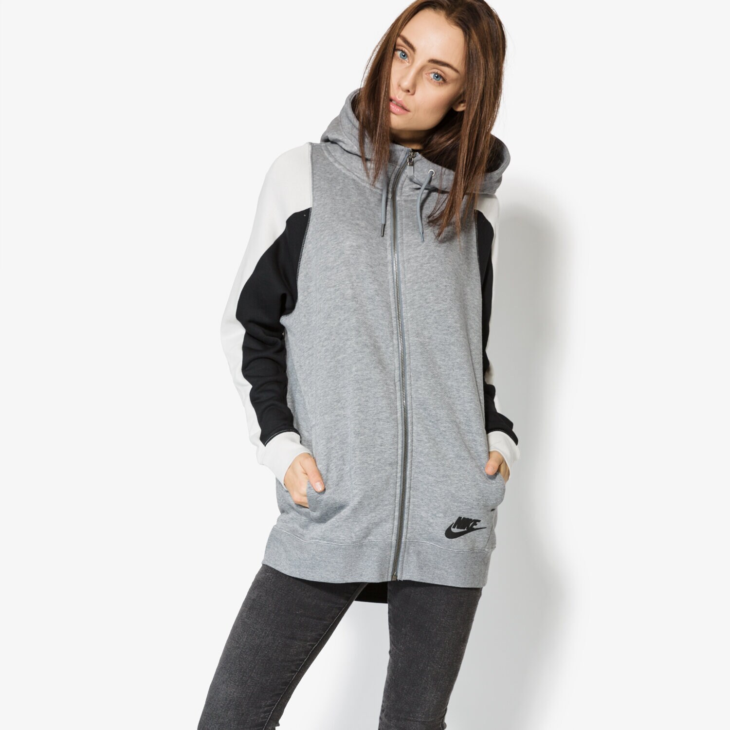 Bluza damska NIKE BLUZA W NSW MODERN HOODIE FZ CB 914412091 SZARY