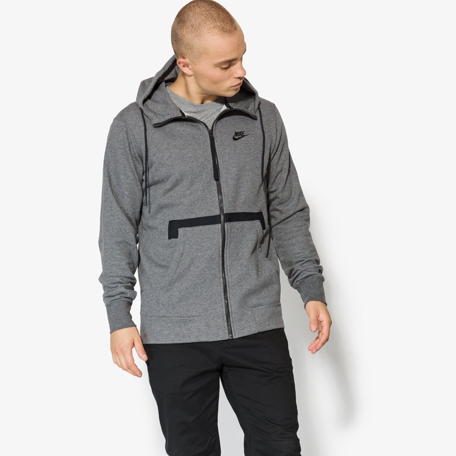 Bluza męska NIKE BLUZA M NSW HOODIE FZ FT AF1 925438071 SZARY