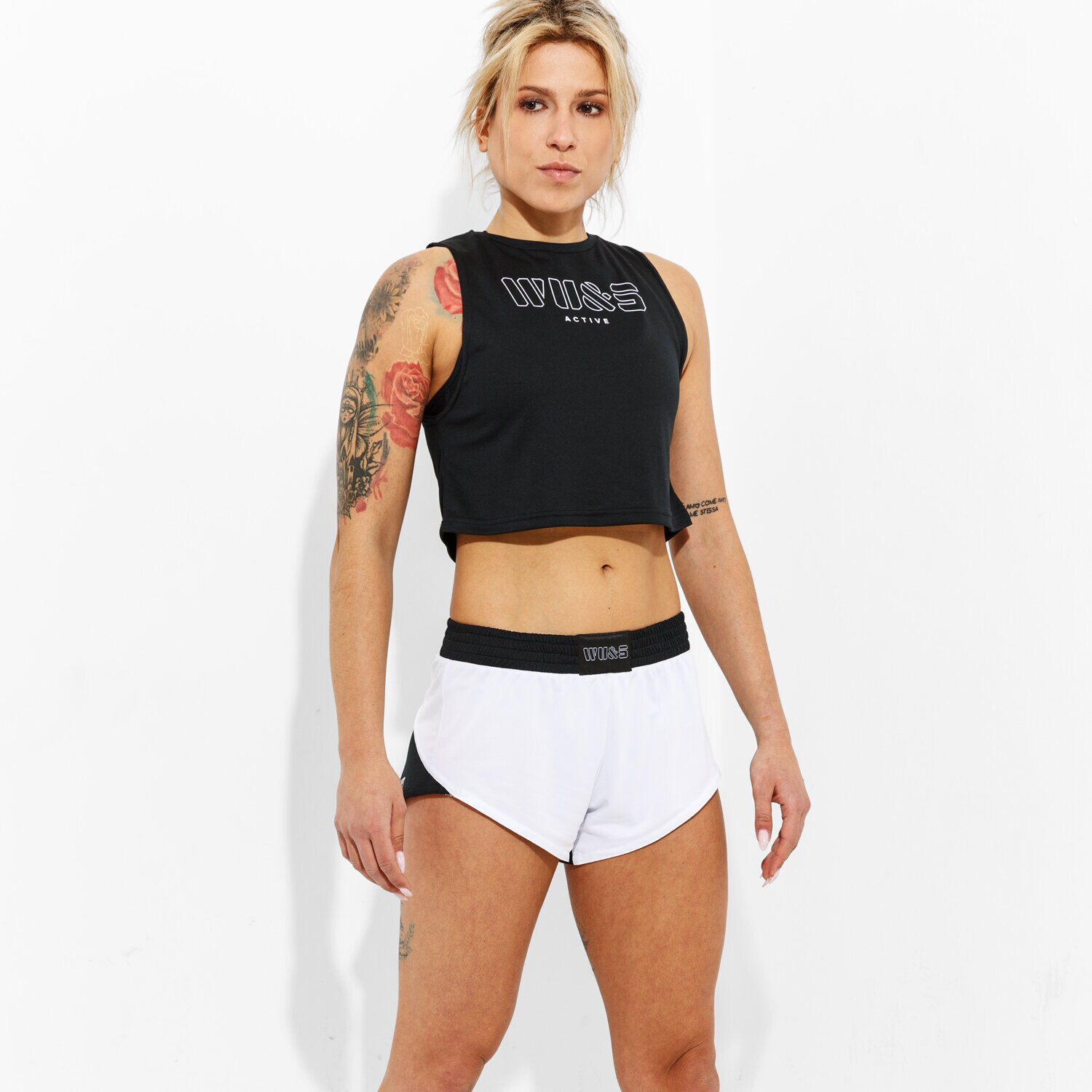 Koszulka, t-shirt damski WAKE UP & SQUAT TANK ACTIVE SHORT WUTA005BLK CZARNY