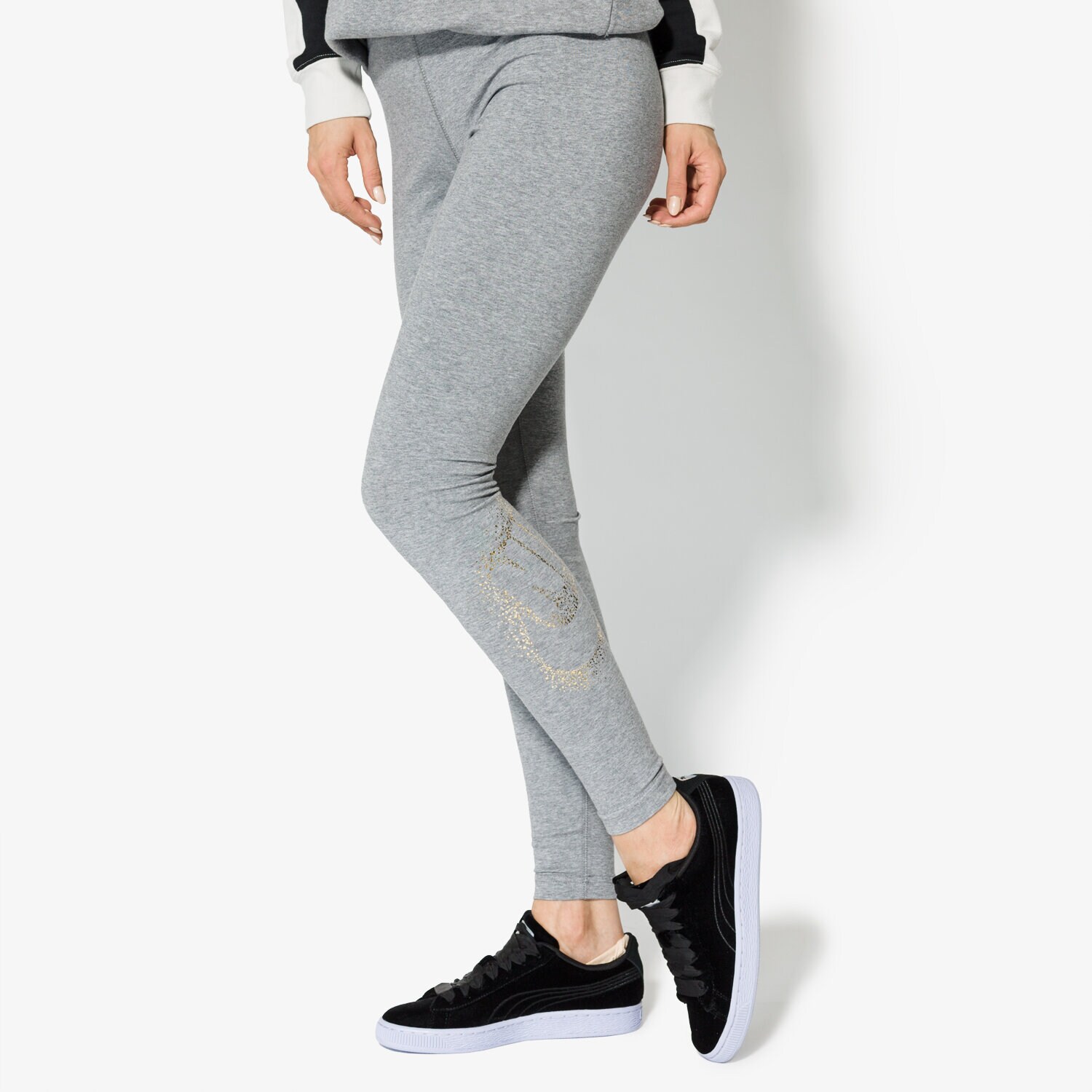 Spodnie sportowe damskie NIKE LEGGINGS W NSW LGGNG METALLIC 859654091 SZARY