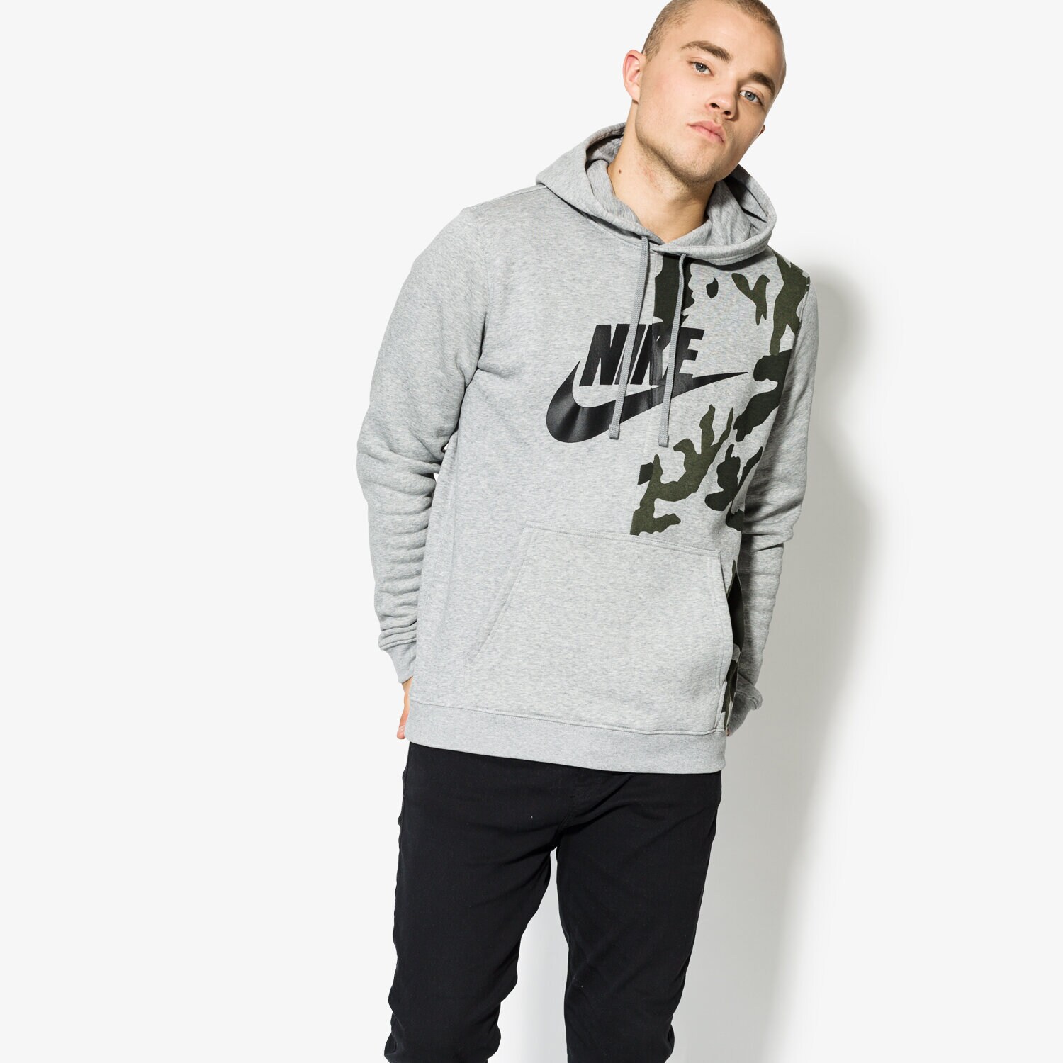 Bluza męska NIKE BLUZA M NSW HOODIE AOP FLC CLUB AH7018063 SZARY