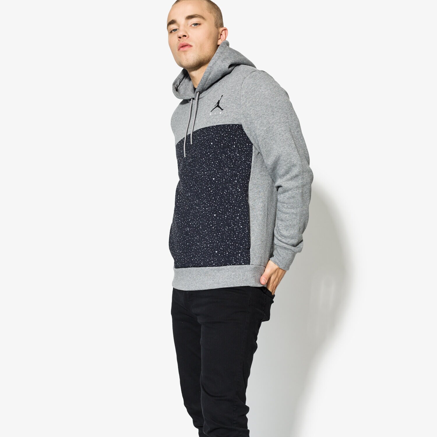 Bluza męska JORDAN BLUZA FLIGHT FLEECE CEMENT PO 884042091 SZARY