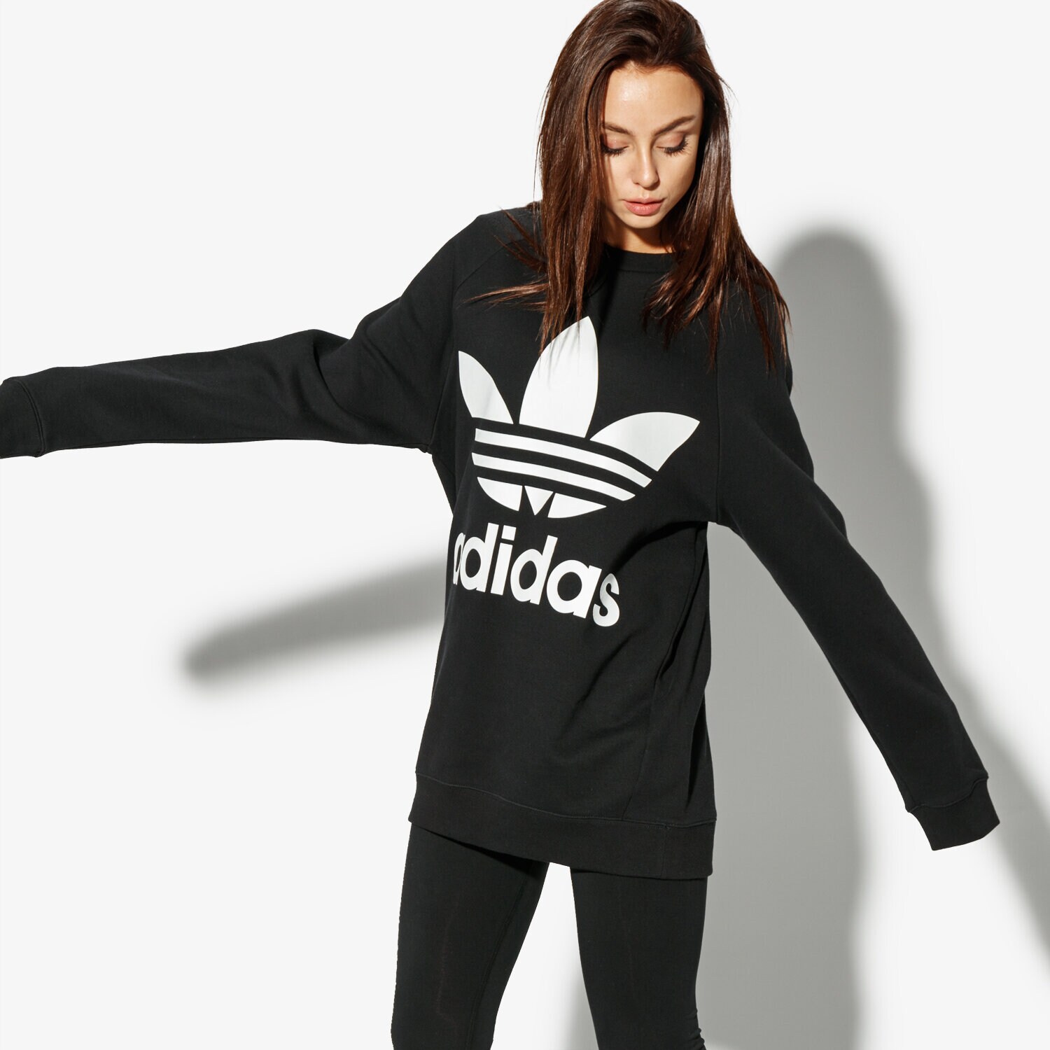Bluza damska ADIDAS BLUZA OVERSIZED SWEAT ADICOLOR DH3129 CZARNY