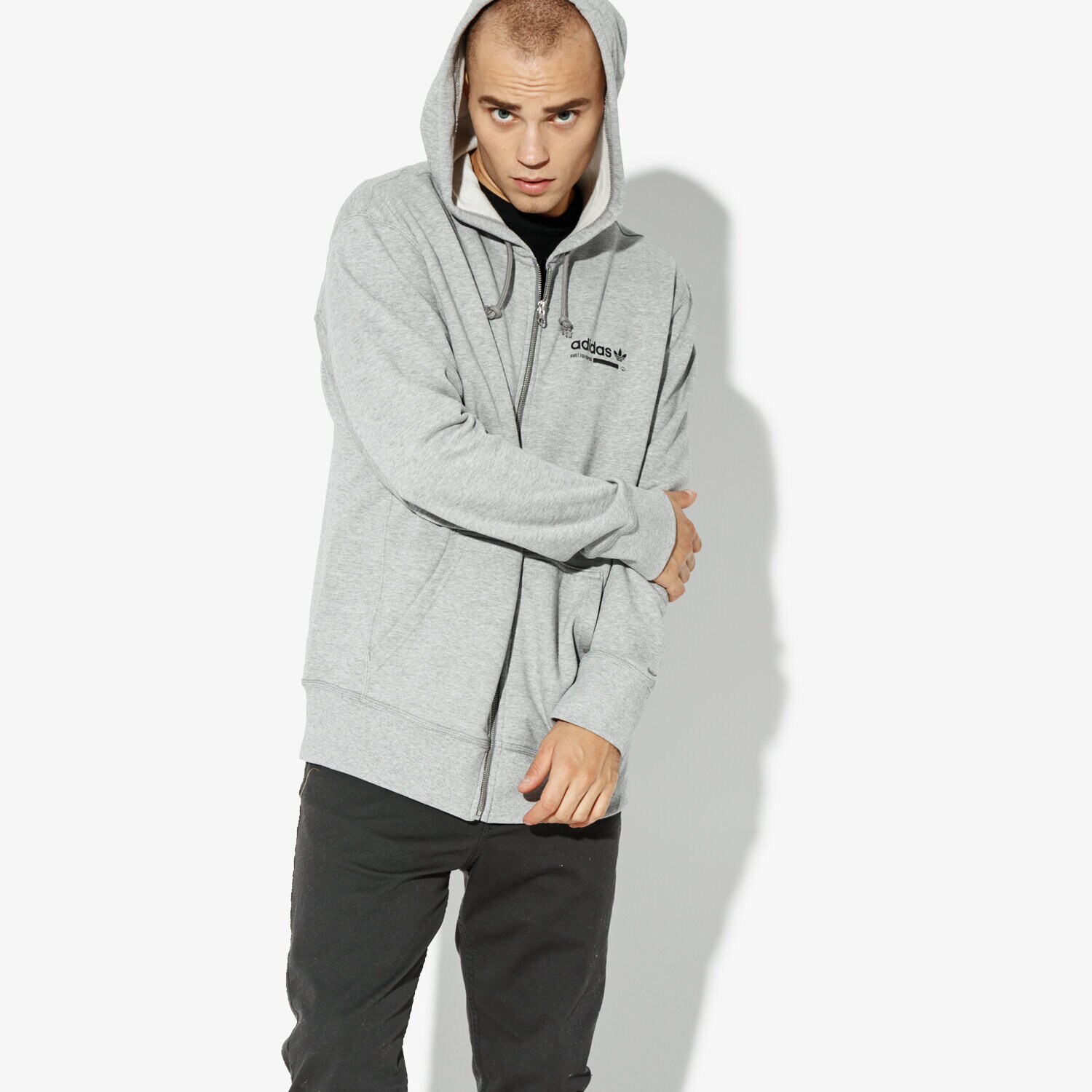 Bluza męska ADIDAS BLUZA KAVAL FZ HOODY ORIGINALS CORE DH4990 SZARY
