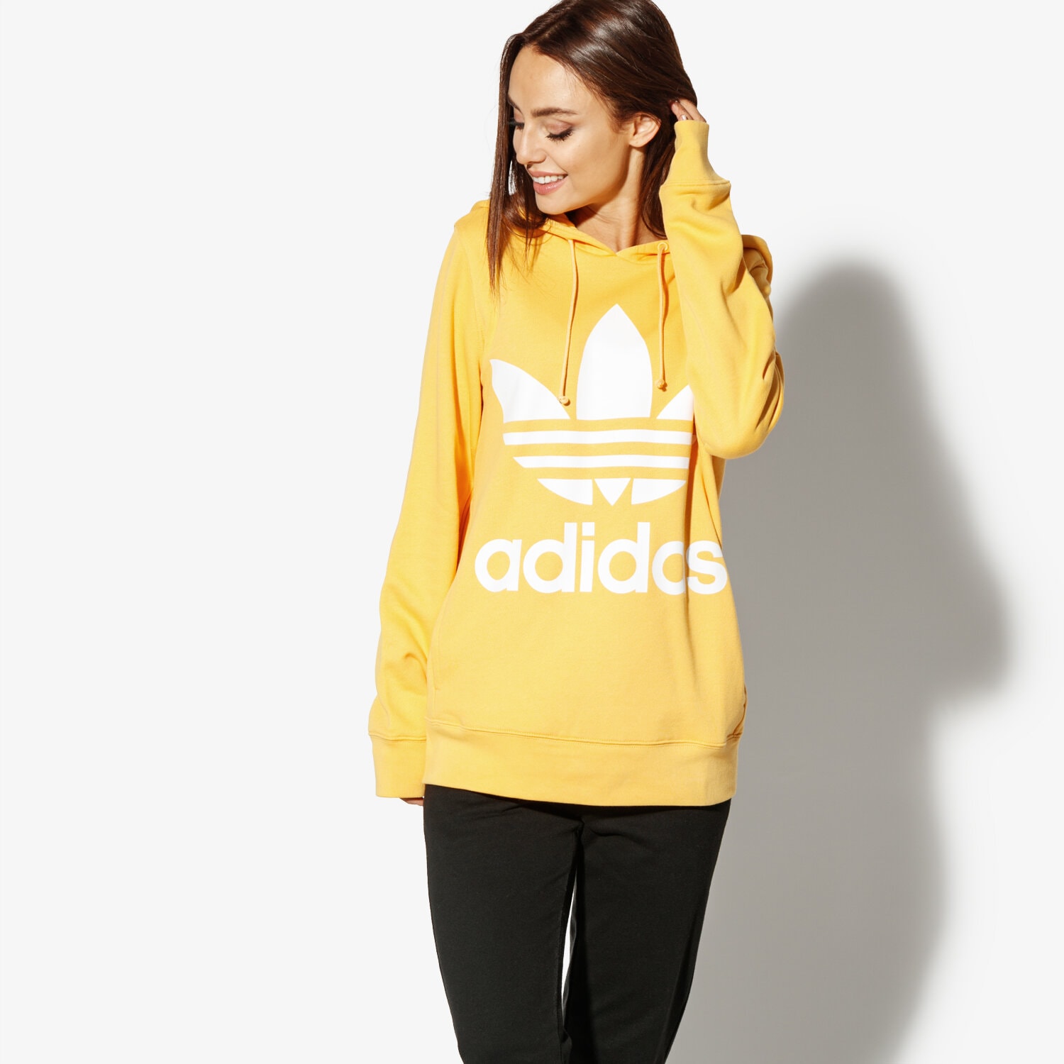 Bluza damska ADIDAS BLUZA TREFOIL HOODIE ADICOLOR DH3138 ŻÓŁTY