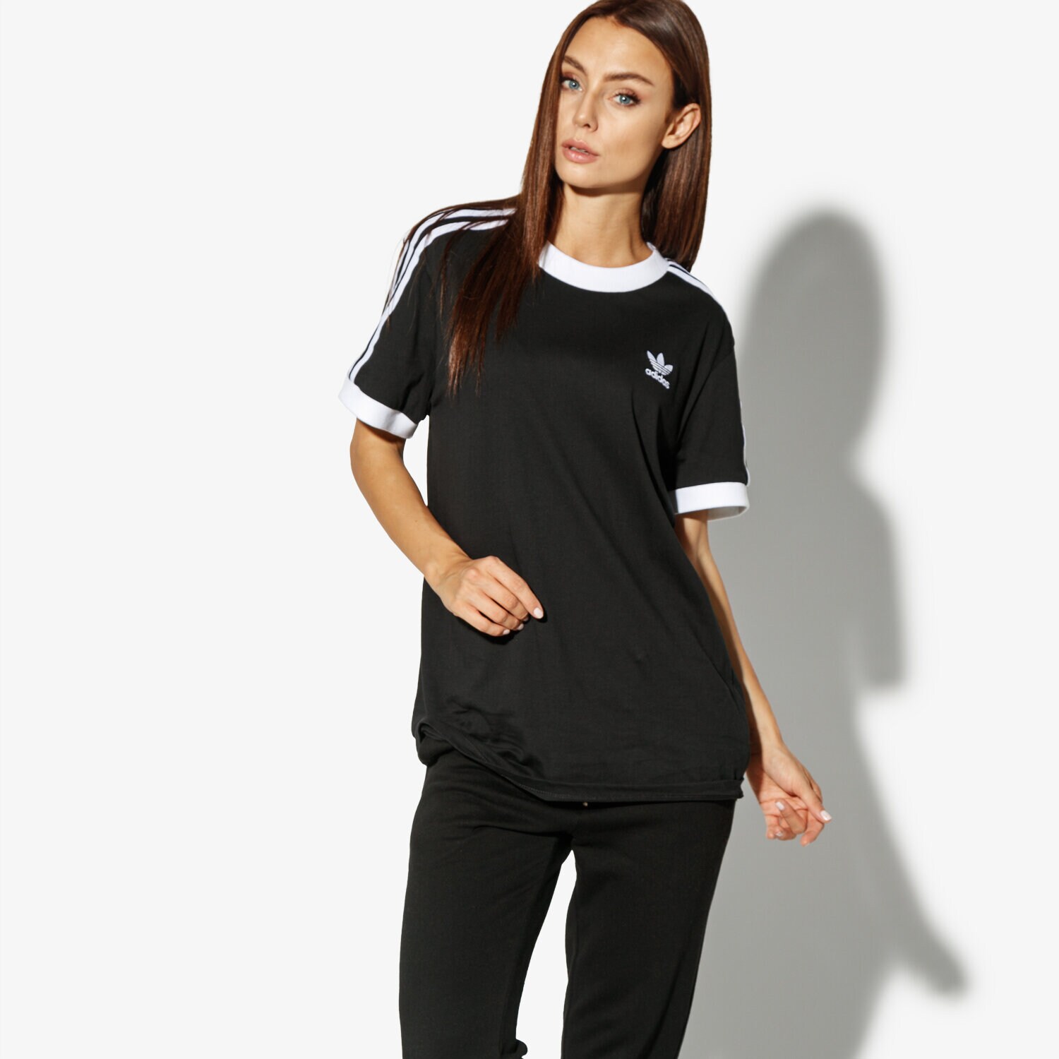 Koszulka, t-shirt damski ADIDAS T-SHIRT SS 3 STRIPES TEE ADICOLOR CY4751 CZARNY