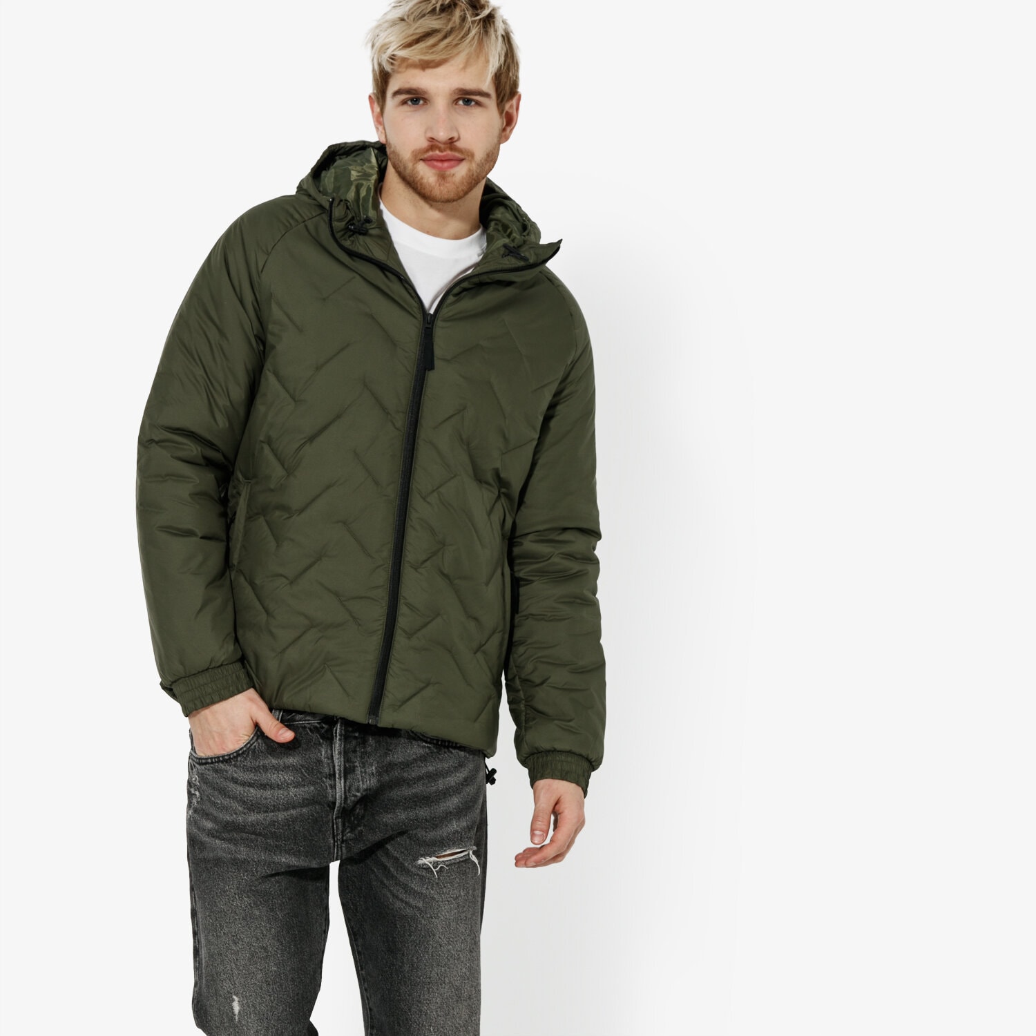 Kurtka zimowa męska ADIDAS KURTKA BTS CY9122 KHAKI