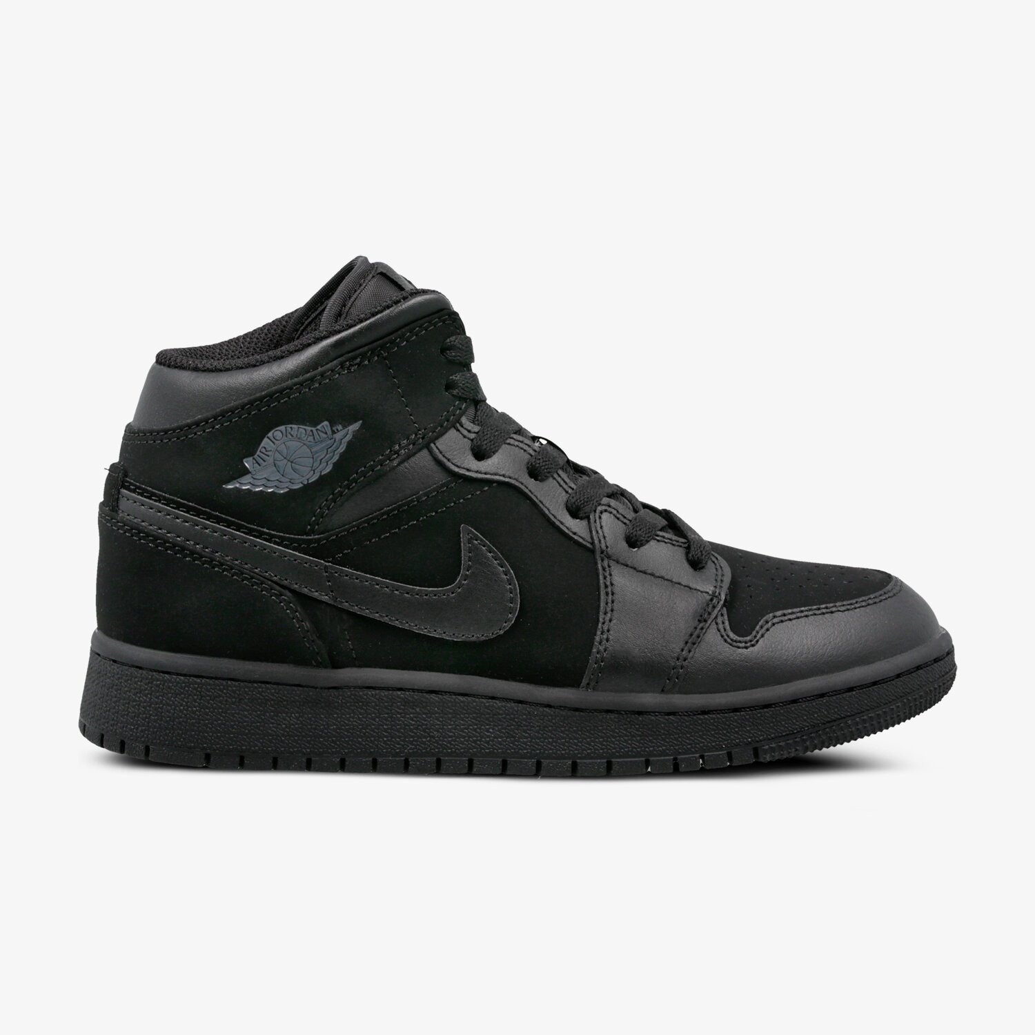 Buty sneakersy dla dzieci AIR JORDAN 1 MID BG 554725-050 CZARNY