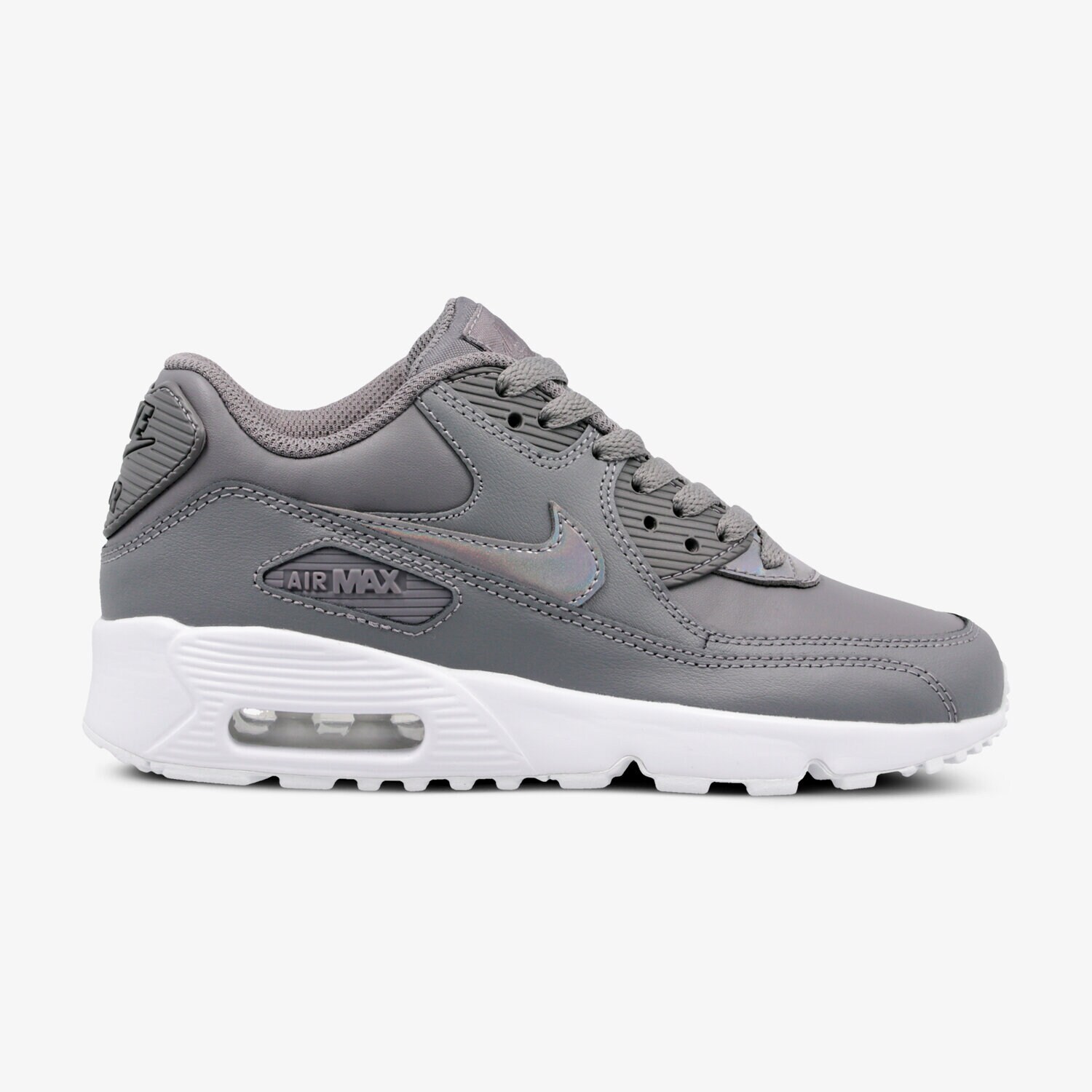 Buty sneakersy dla dzieci NIKE AIR MAX 90 LEATHER (GS) 833376-012 SZARY