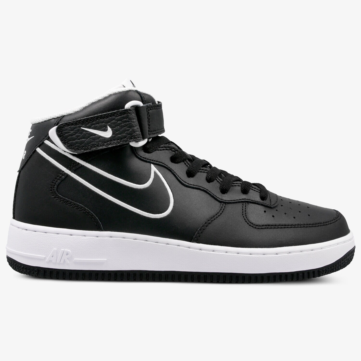 Buty sneakersy męskie NIKE AIR FORCE 1 MID '07 LTHR AQ8650-001 CZARNY