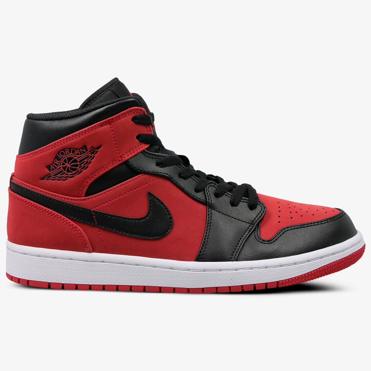 Buty sneakersy męskie AIR JORDAN 1 MID 554724-610 CZERWONY