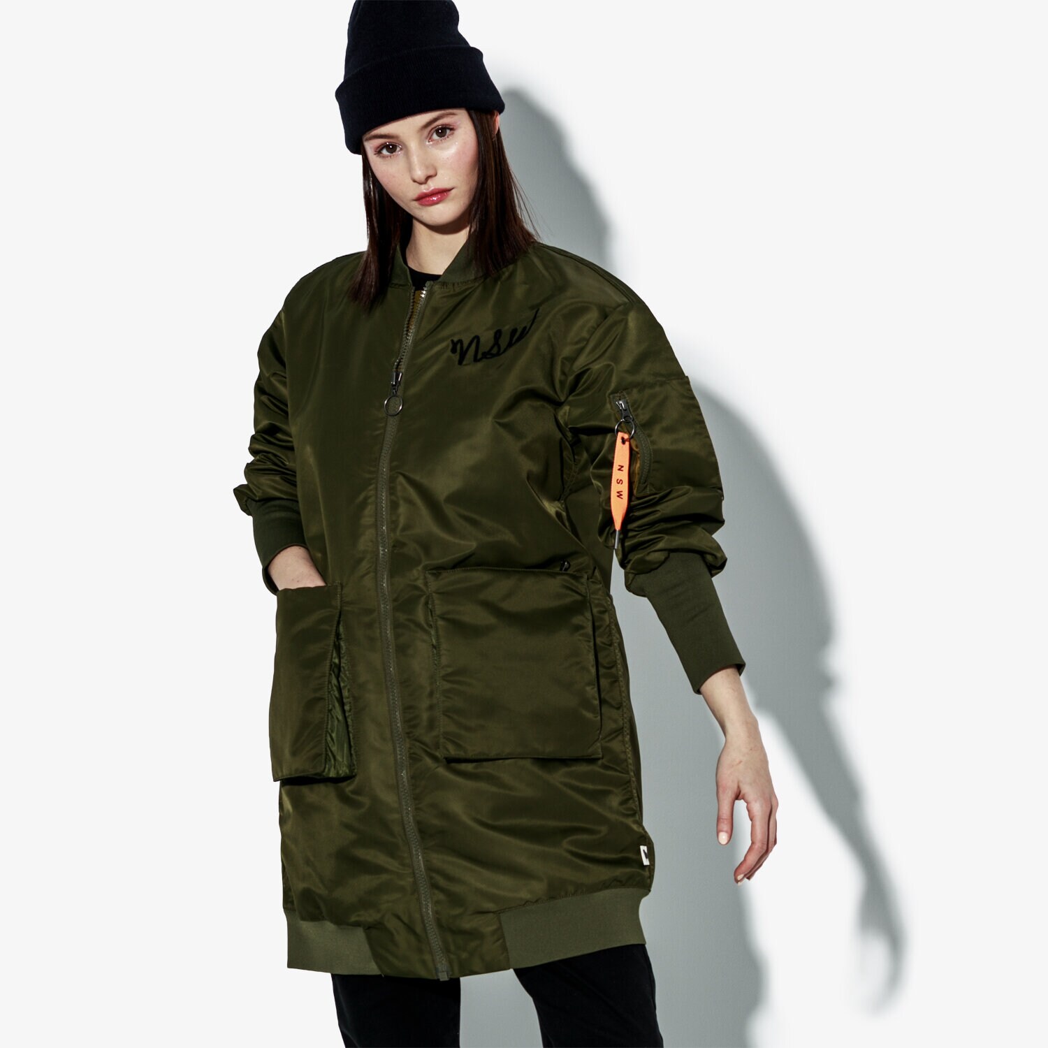 Kurtka zimowa damska NIKE KURTKA W NSW NSW PARKA INSULATED MA1 932049-395 KHAKI