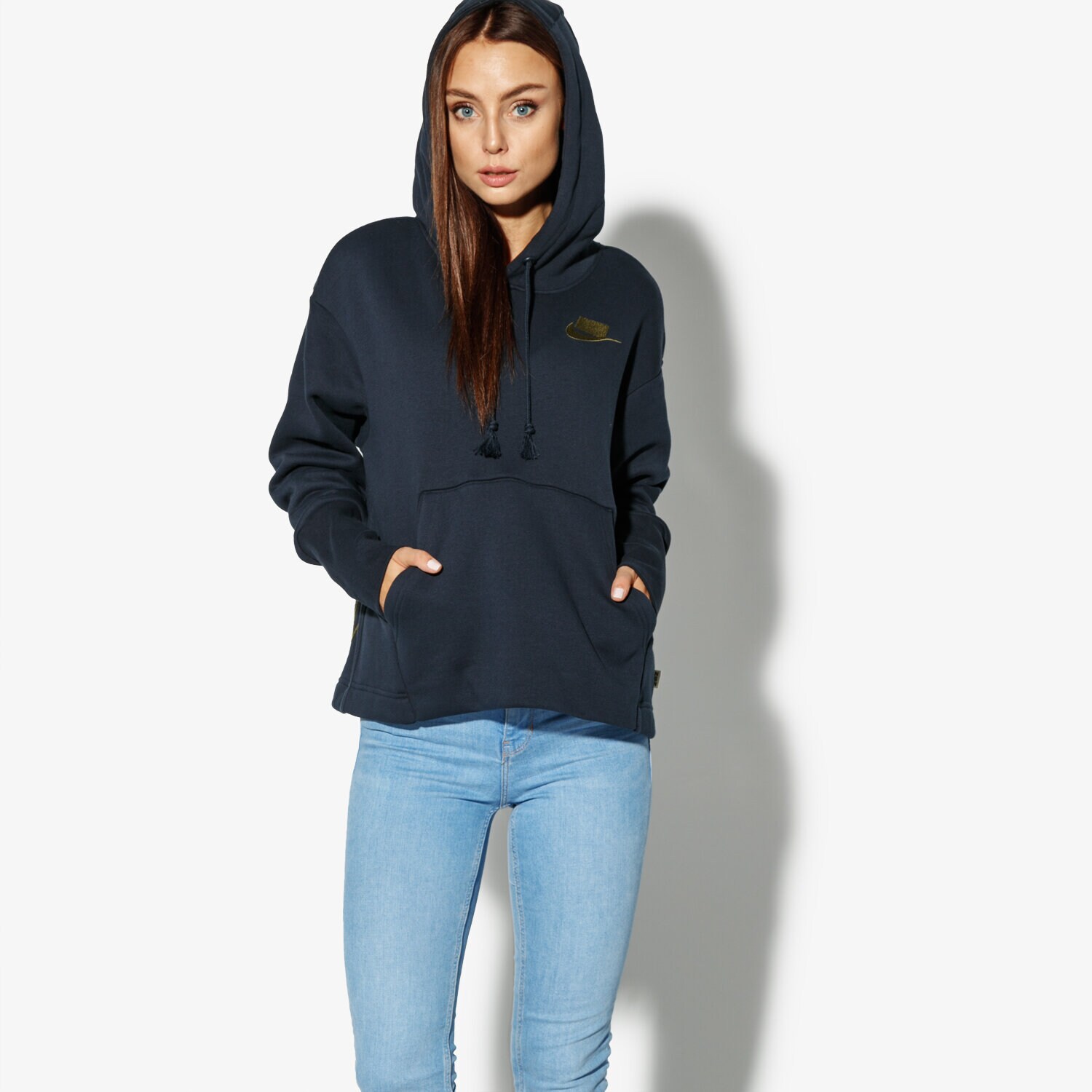 Bluza damska NIKE BLUZA W NSW HOODIE FLC NSW AH8690-475 GRANATOWY
