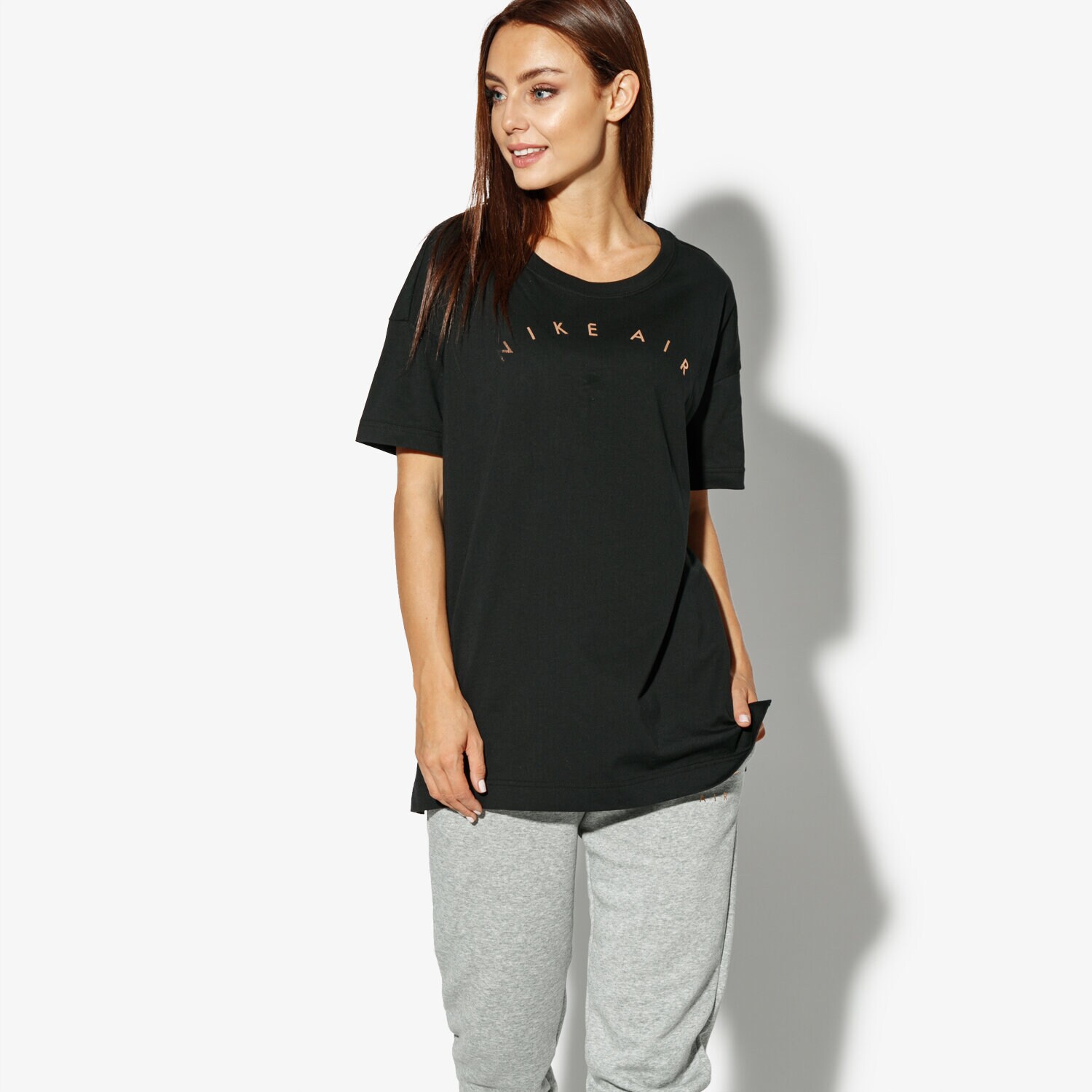 Koszulka, t-shirt damski NIKE T-SHIRT SS W NSW TOP SS BASIC AIR AQ9967-010 CZARNY