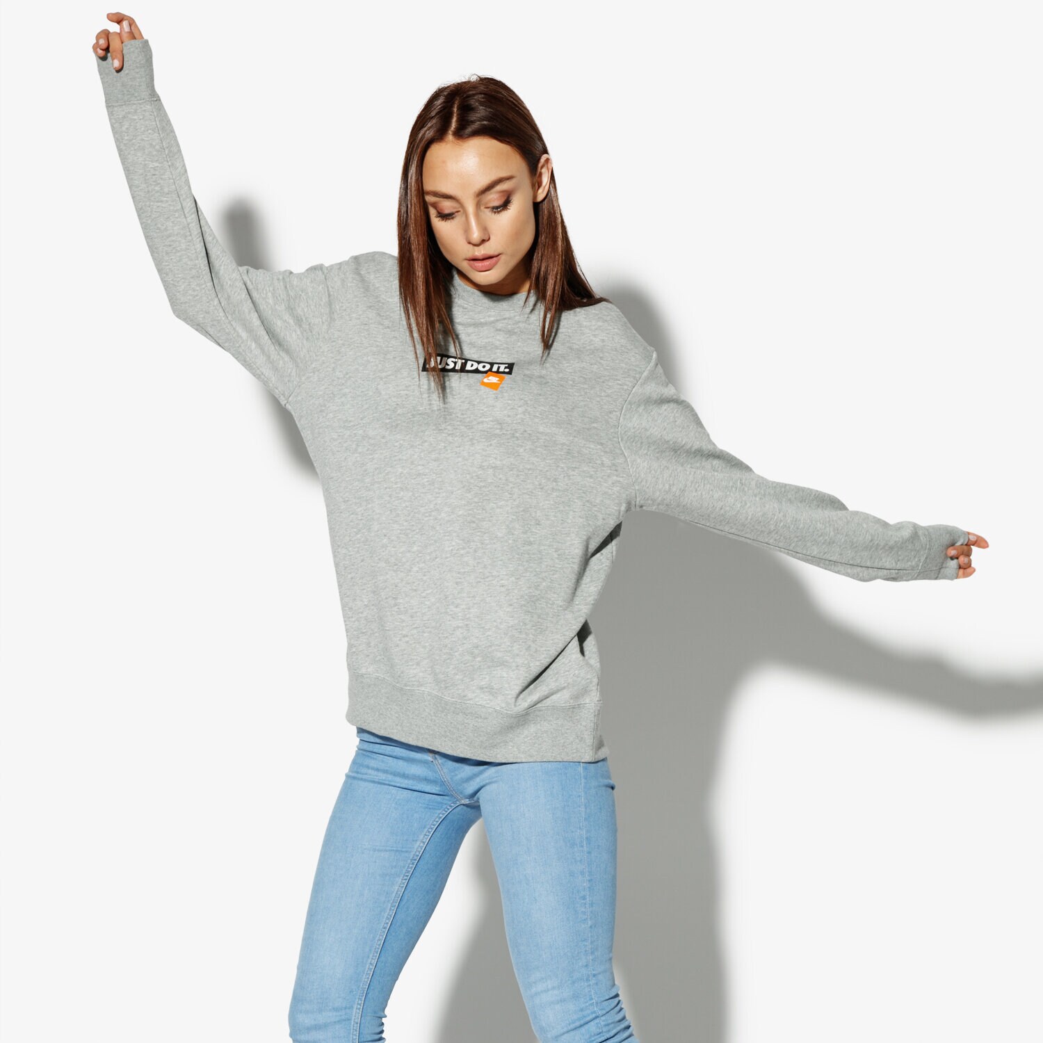 Bluza damska NIKE BLUZA W NSW CREW FLC JDI AQ0243-063 SZARY