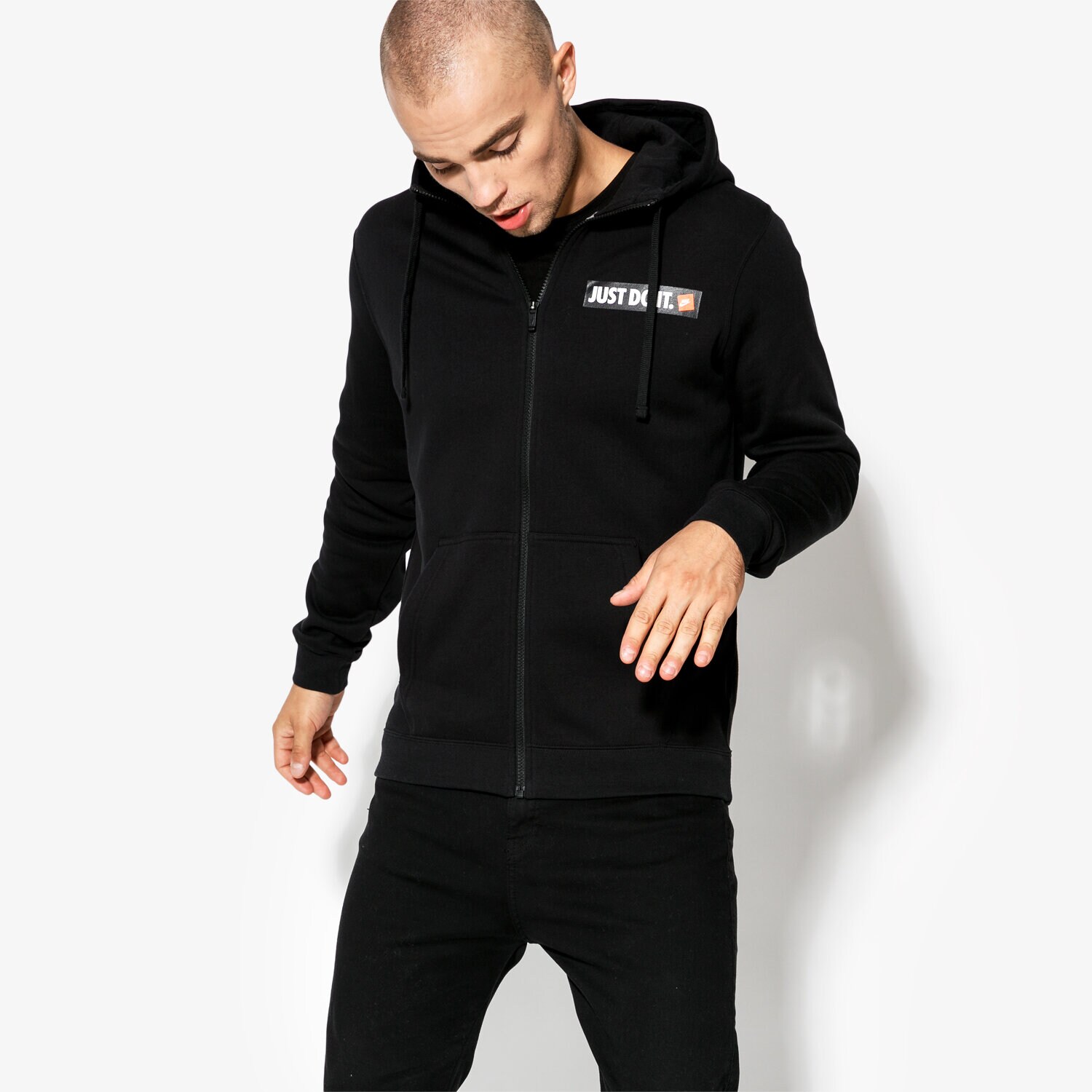 Bluza męska NIKE BLUZA M NSW HOODIE FZ FLC HBR 928703-010 CZARNY