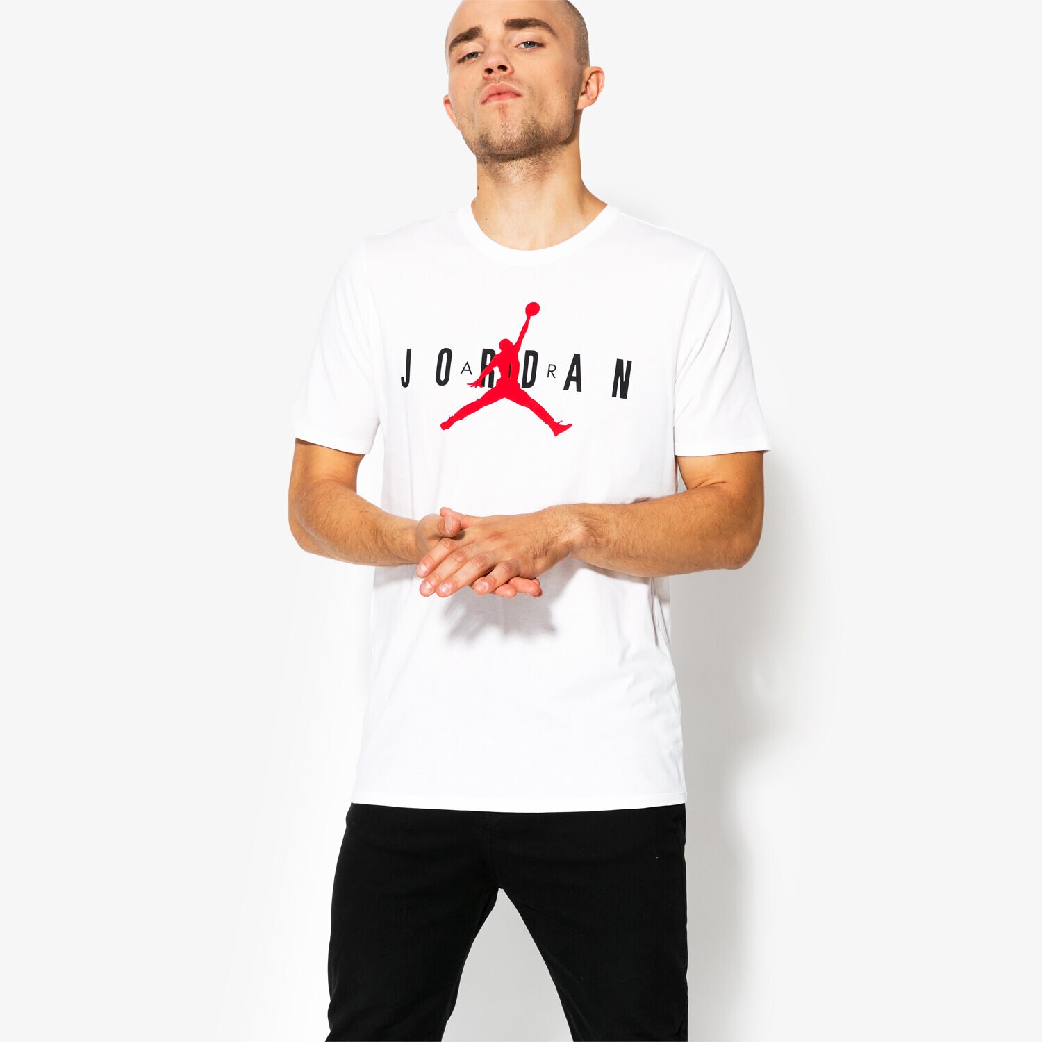 Koszulka, t-shirt sportowy męski JORDAN T-SHIRT SS M JSW TEE BRAND 5 AA1907-100 BIAŁY