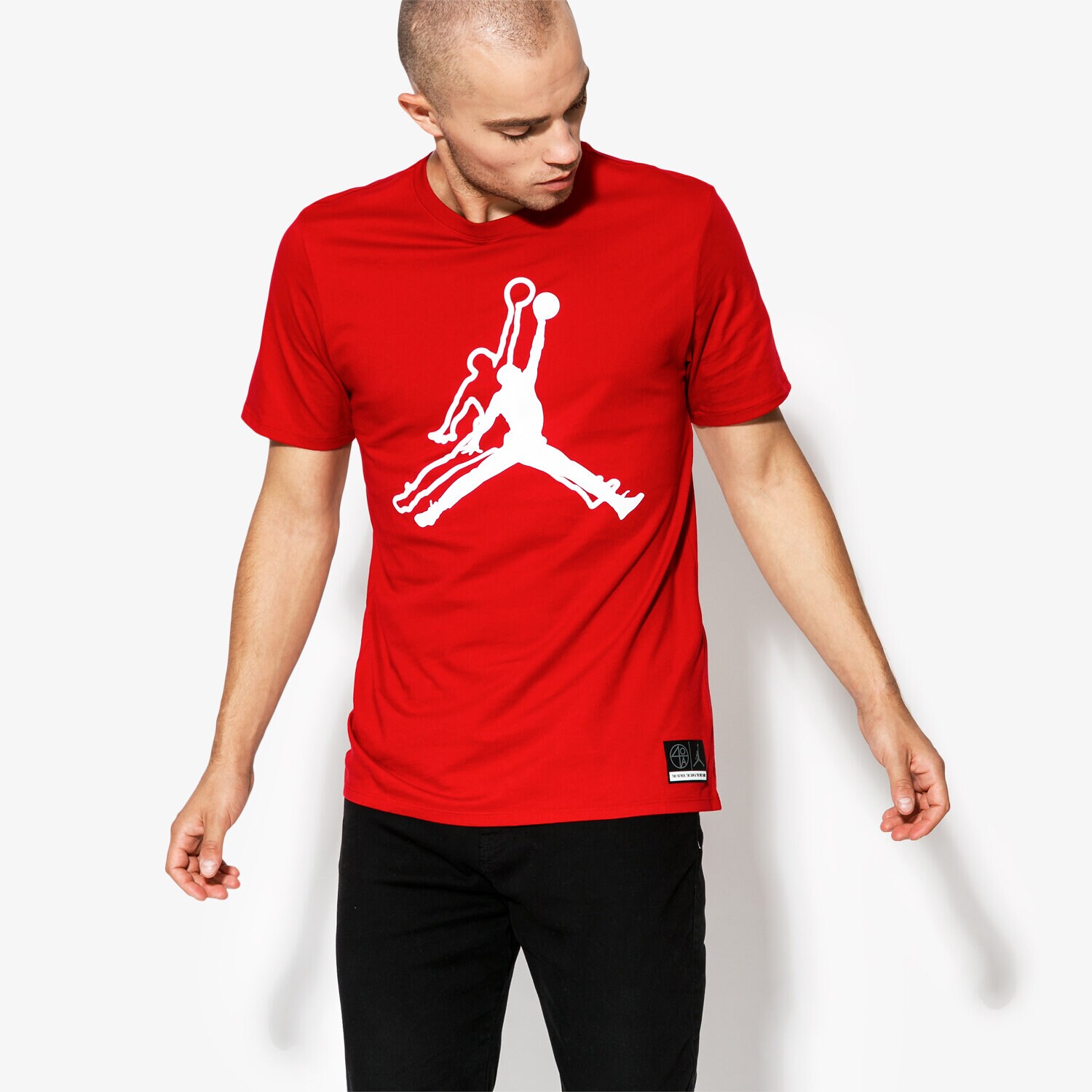 Koszulka, t-shirt sportowy męski JORDAN T-SHIRT SS M JSW TEE HE GOT GAME JMPMN AR1284-687 CZERWONY