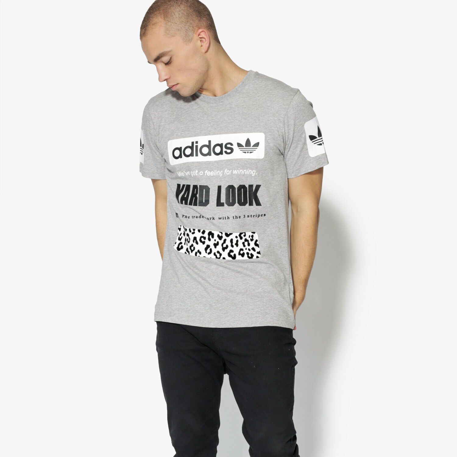 Koszulka, t-shirt sportowy męski ADIDAS T-SHIRT SS STREET GRAPH T BS2111 SZARY