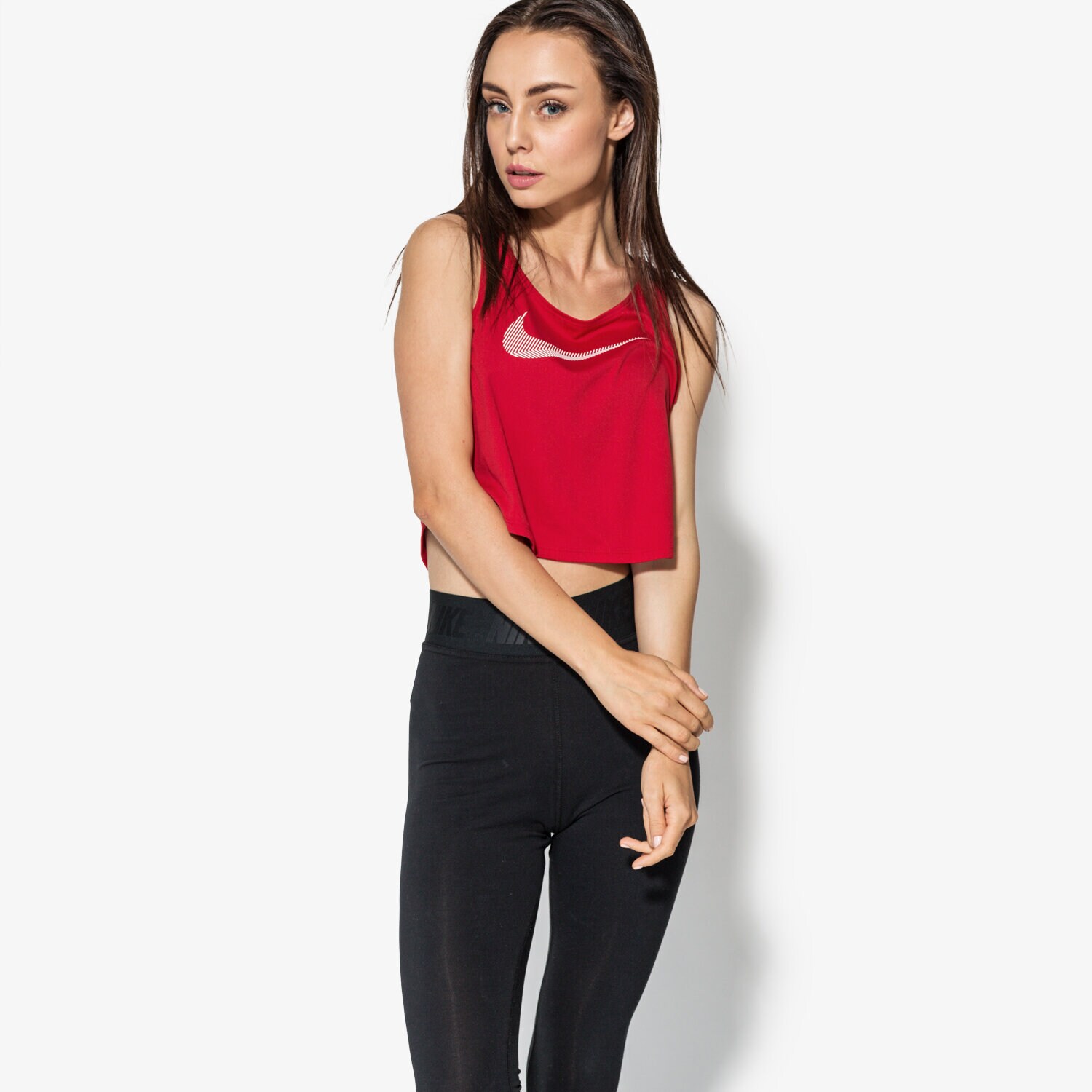 Koszulka, t-shirt damski NIKE TANK W NK DRY TANK ELASTIKA GRX 898247-687 CZERWONY