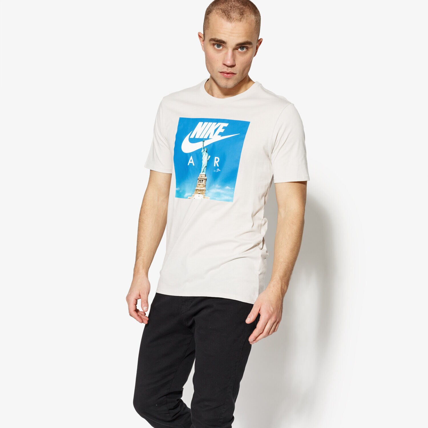 Koszulka, t-shirt sportowy męski NIKE T-SHIRT SS M NSW TEE AIR 1 892155-072 SZARY