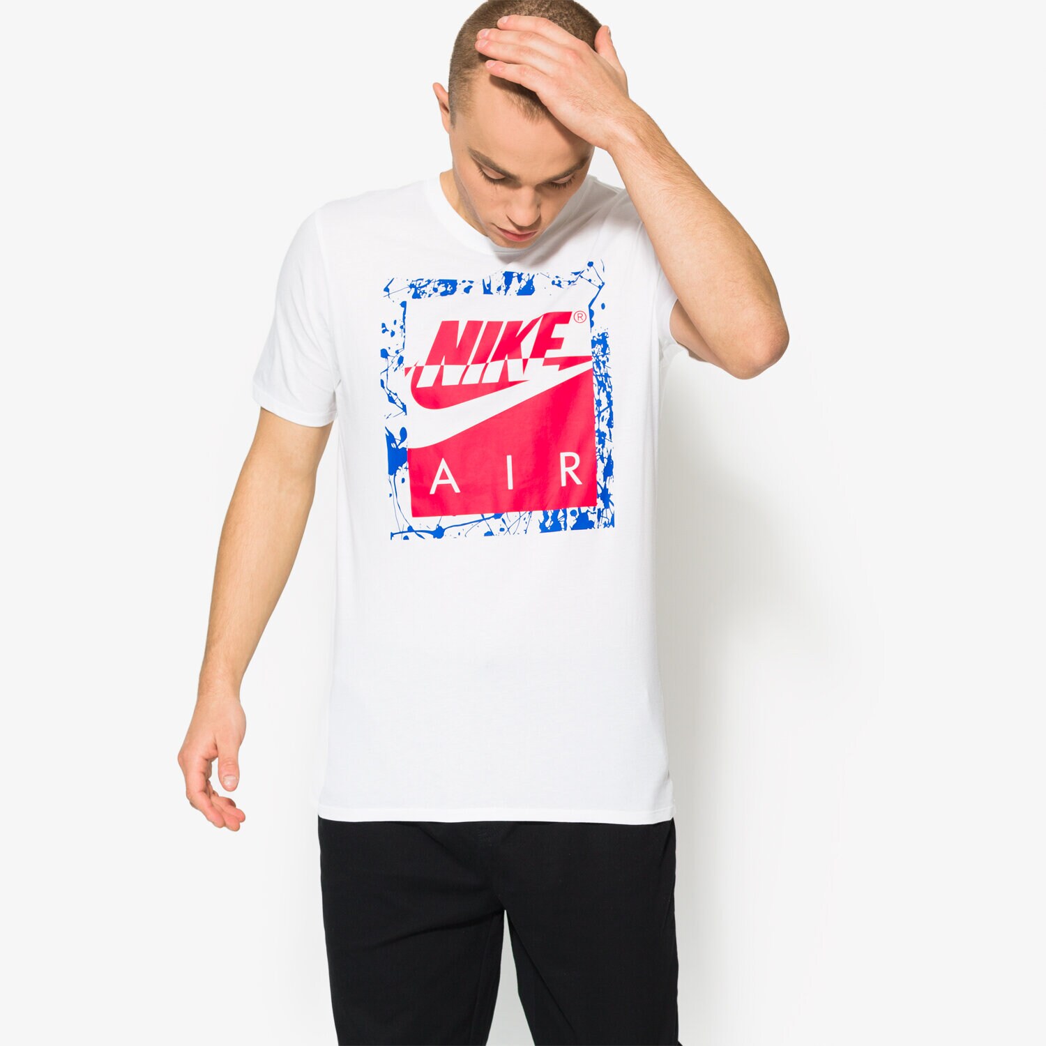Koszulka, t-shirt sportowy męski NIKE T-SHIRT SS M NSW TEE DRPTL AF1 1 942452-100 BIAŁY