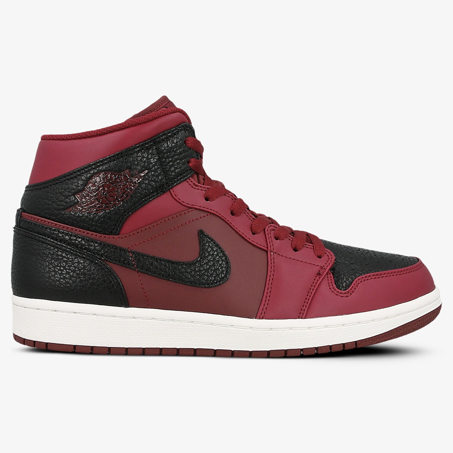 Buty sneakersy męskie JORDAN AIR 1 MID 554724601 BORDOWY