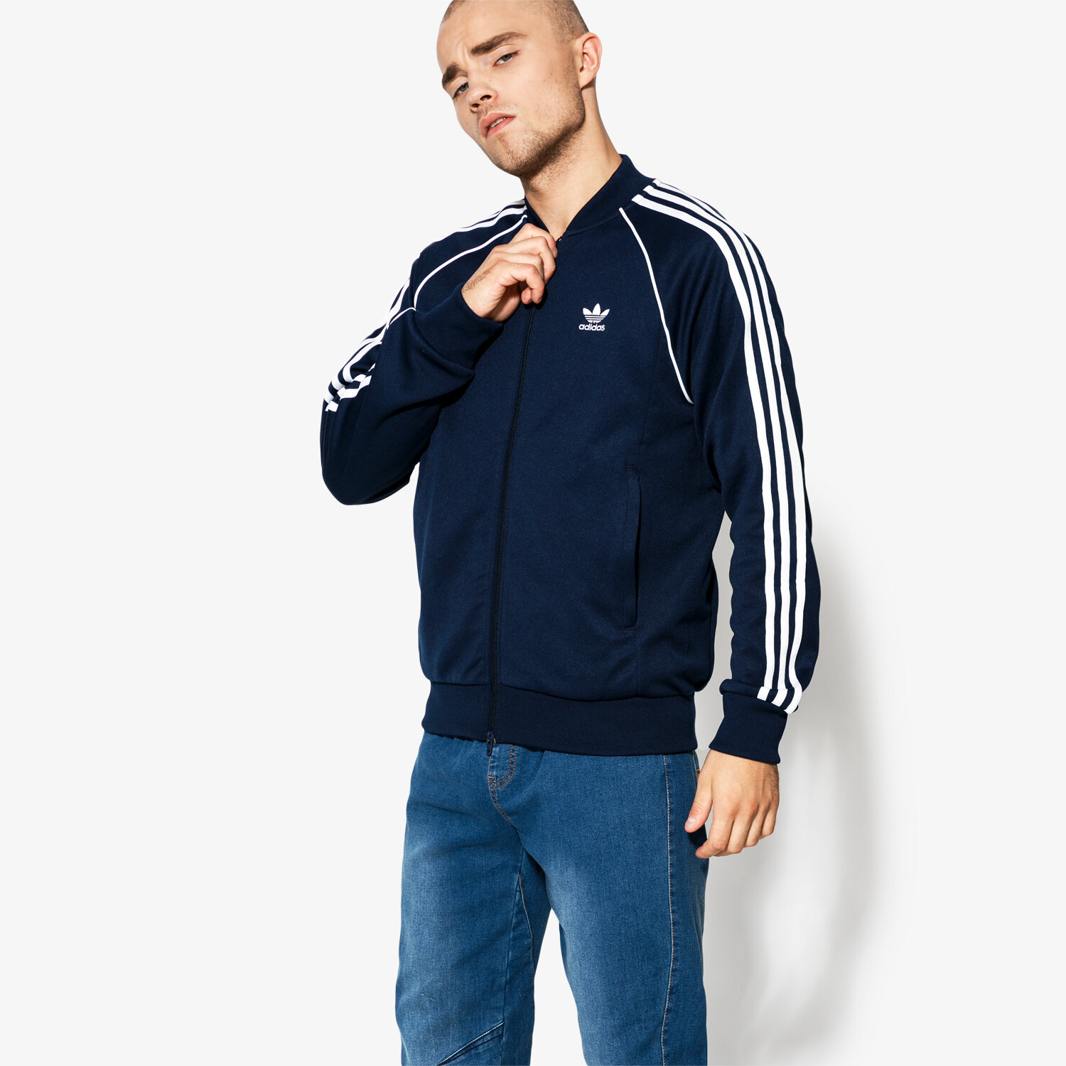 Bluza męska ADIDAS BLUZA SST TT ADICOLOR DH5822 GRANATOWY
