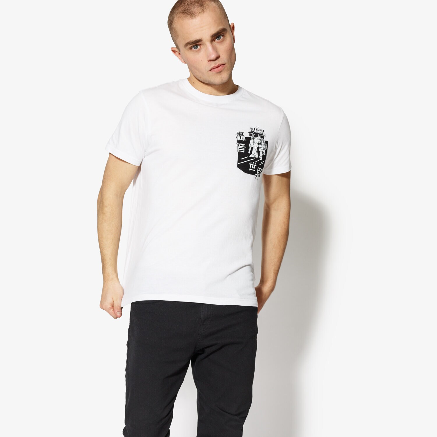 Koszulka, t-shirt sportowy męski CONFRONT T-SHIRT SS CONTRAST CF18TSM70001 BIAŁY