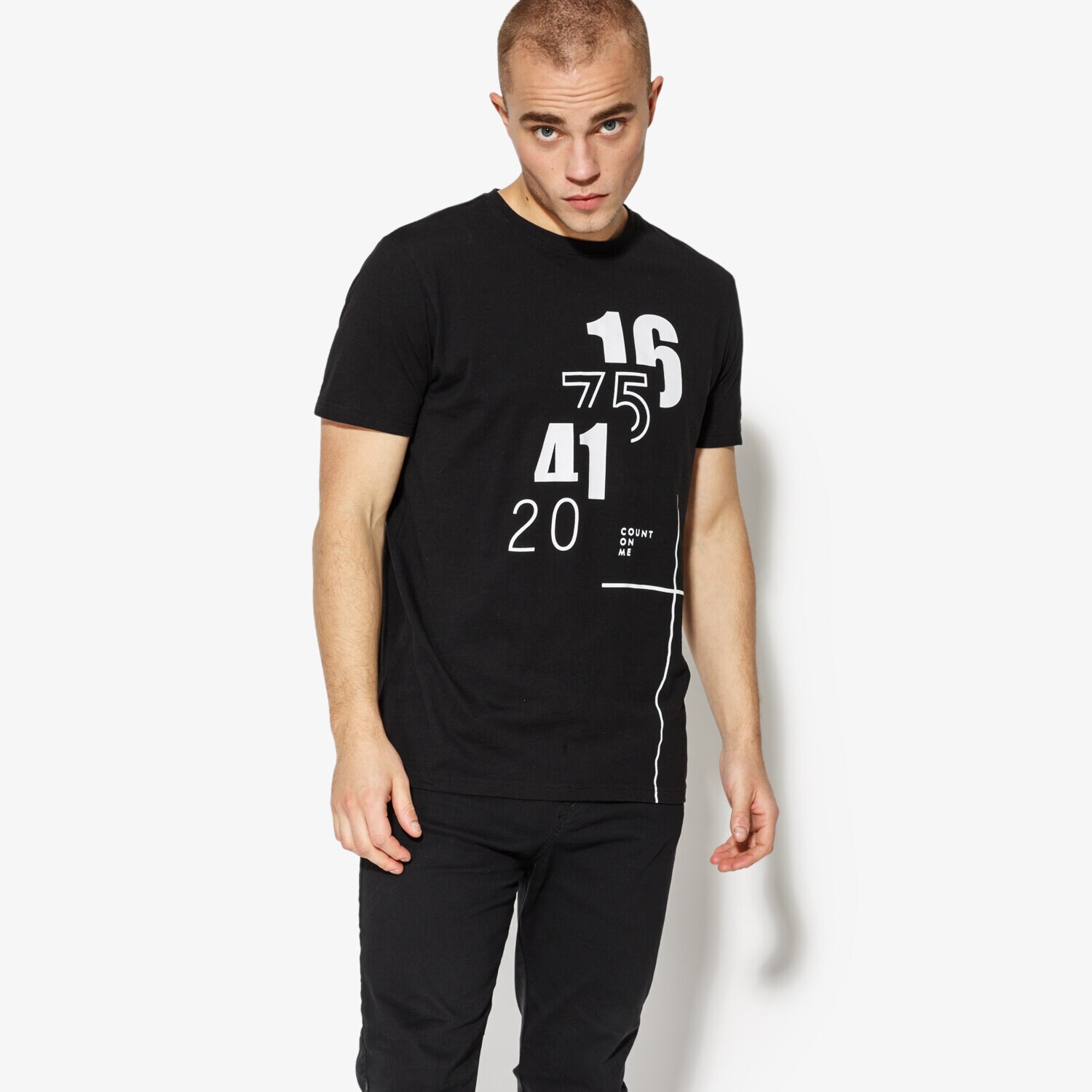 Koszulka, t-shirt sportowy męski CONFRONT T-SHIRT SS NUMBER CF18TSM67001 CZARNY