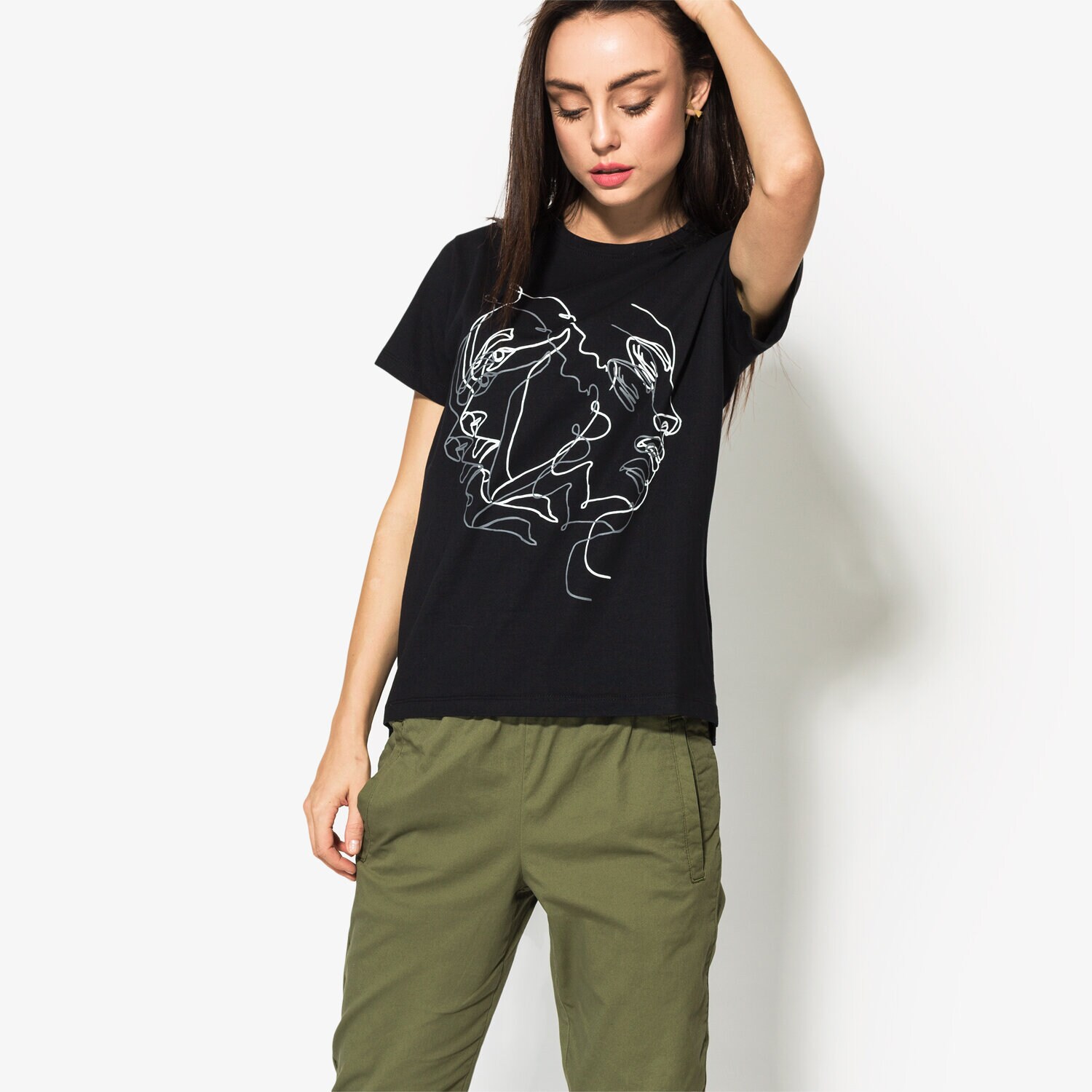 Koszulka, t-shirt damski CONFRONT T-SHIRT SS FACE CF18TSD20001 CZARNY