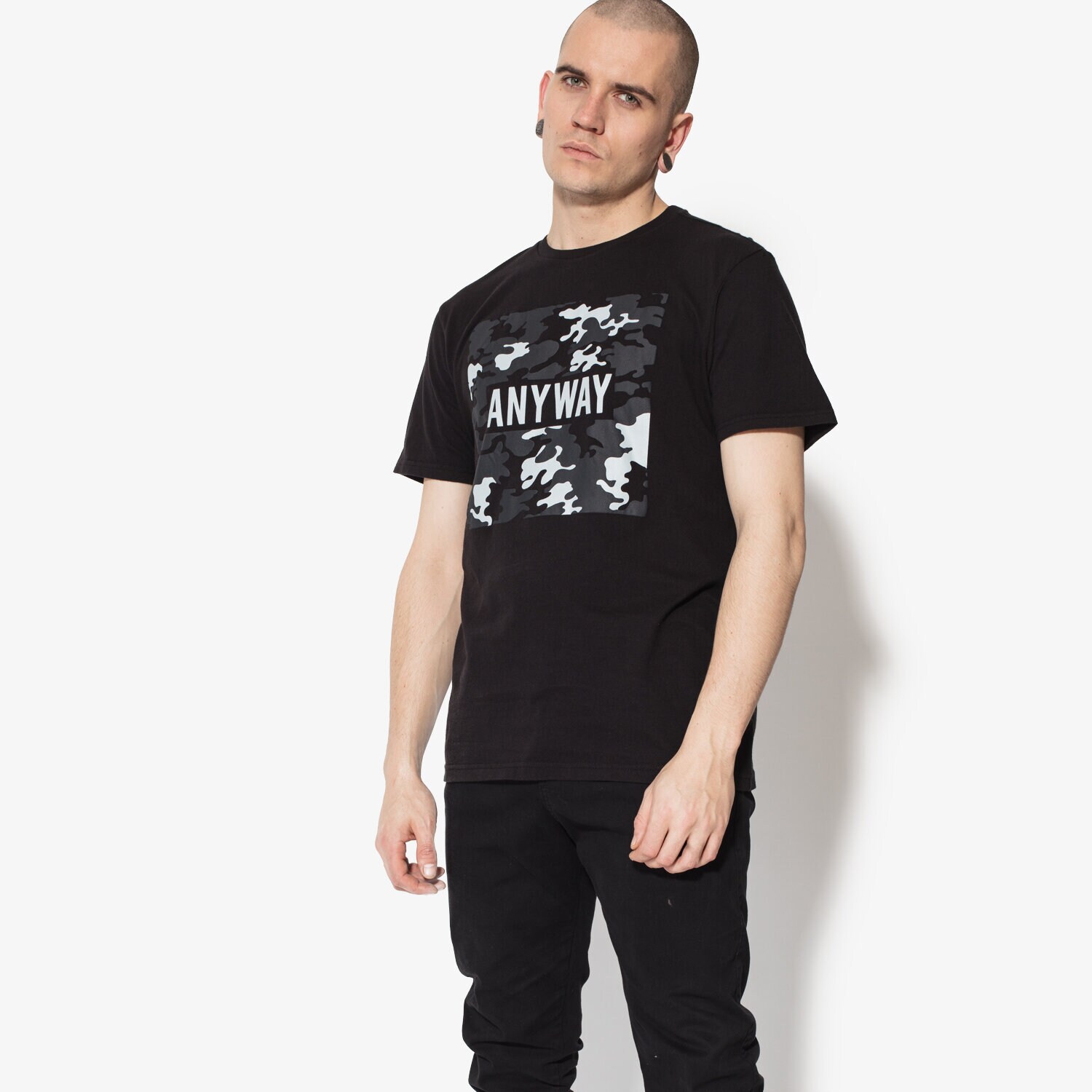 Koszulka, t-shirt sportowy męski CONFRONT T-SHIRT SS ANSIE CF18TSM17001 CZARNY