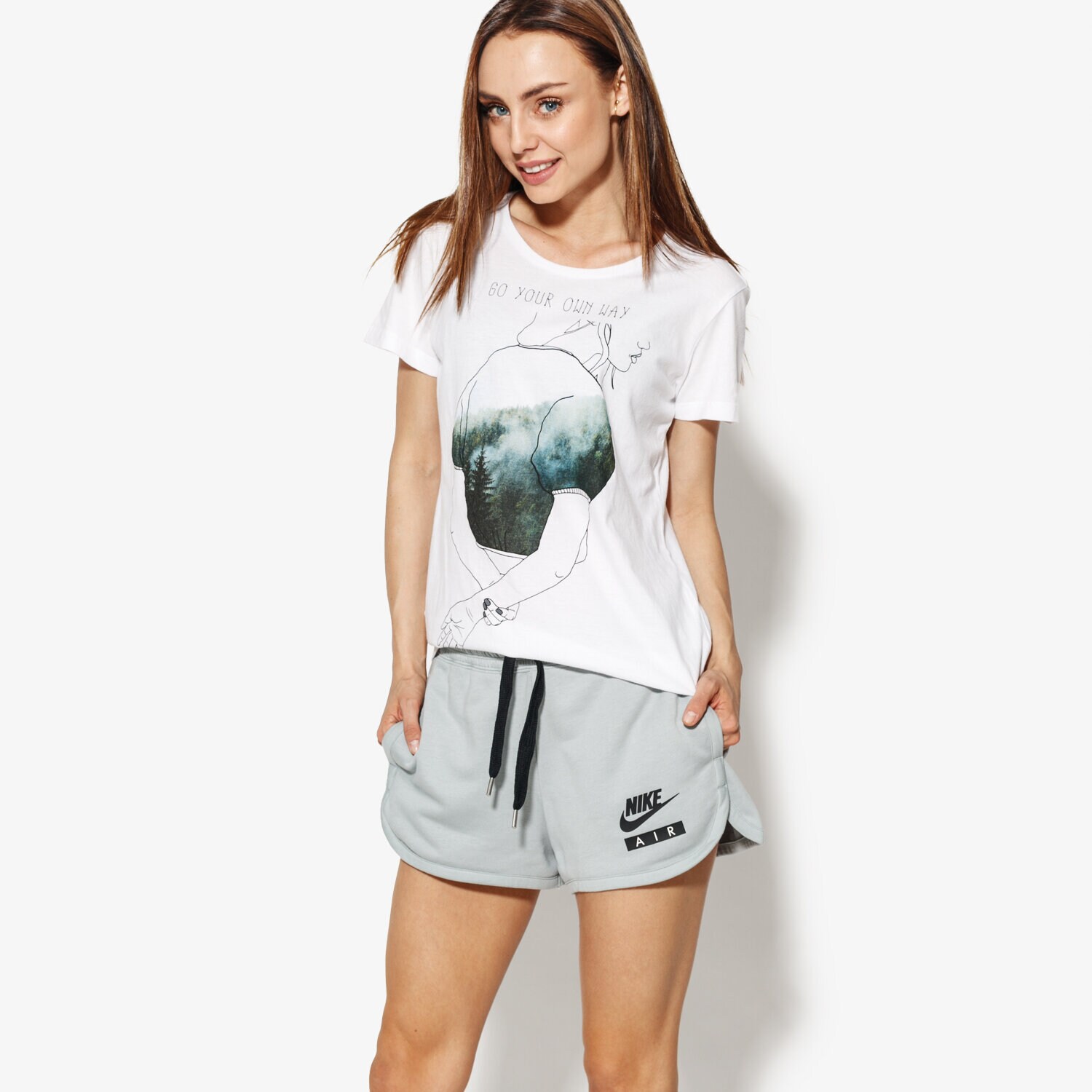 Koszulka, t-shirt damski CONFRONT T SHIRT SHADOW CF18TSD21001 BIAŁY