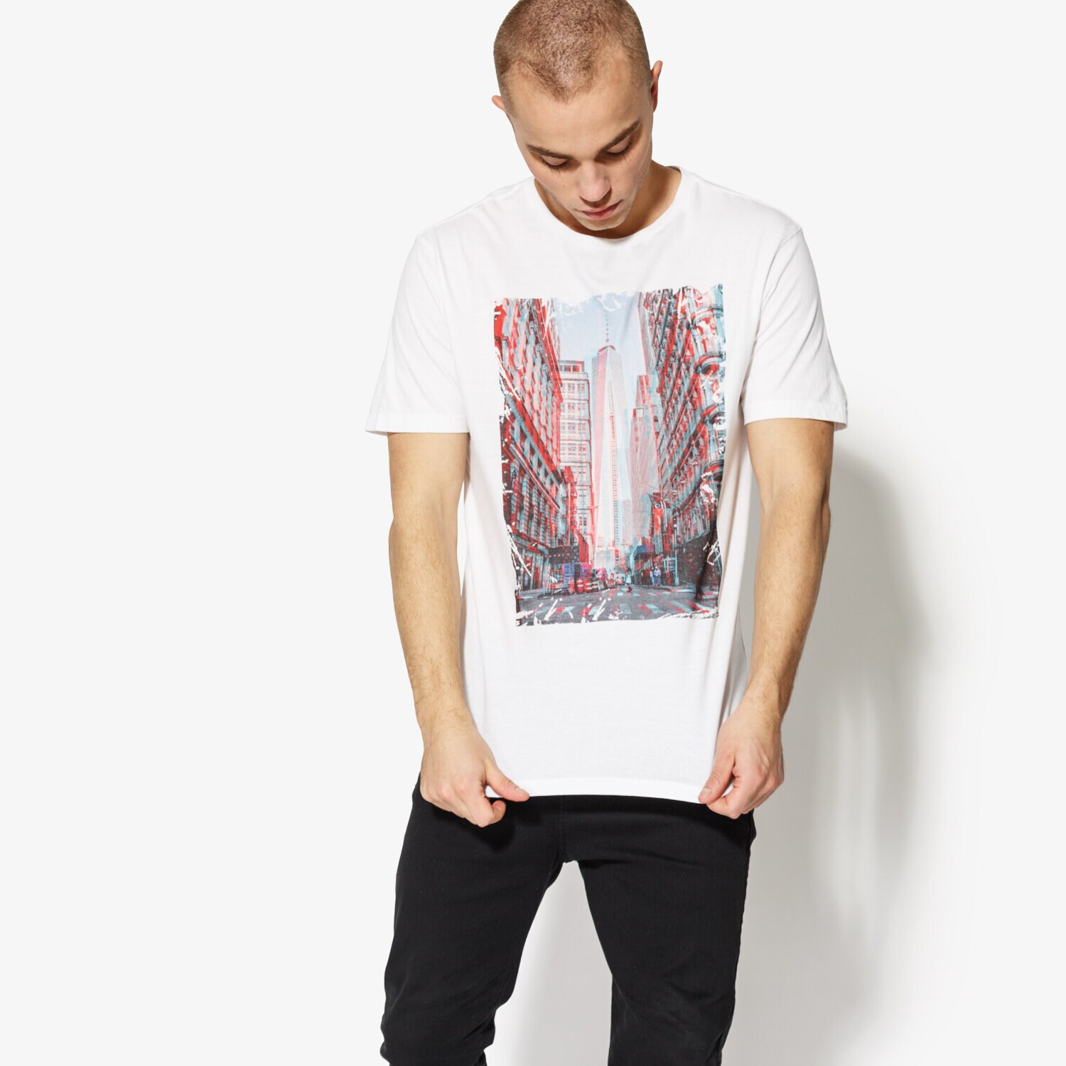 Koszulka, t-shirt sportowy męski CONFRONT T-SHIRT SS CITY CF18TSM76002 BIAŁY