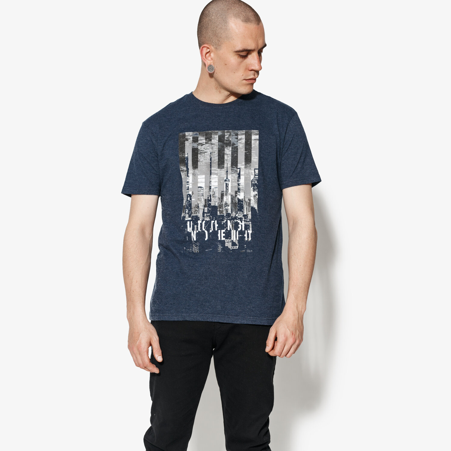 Koszulka, t-shirt sportowy męski CONFRONT T-SHIRT SS DIVISIO CF18TSM77002 GRANATOWY