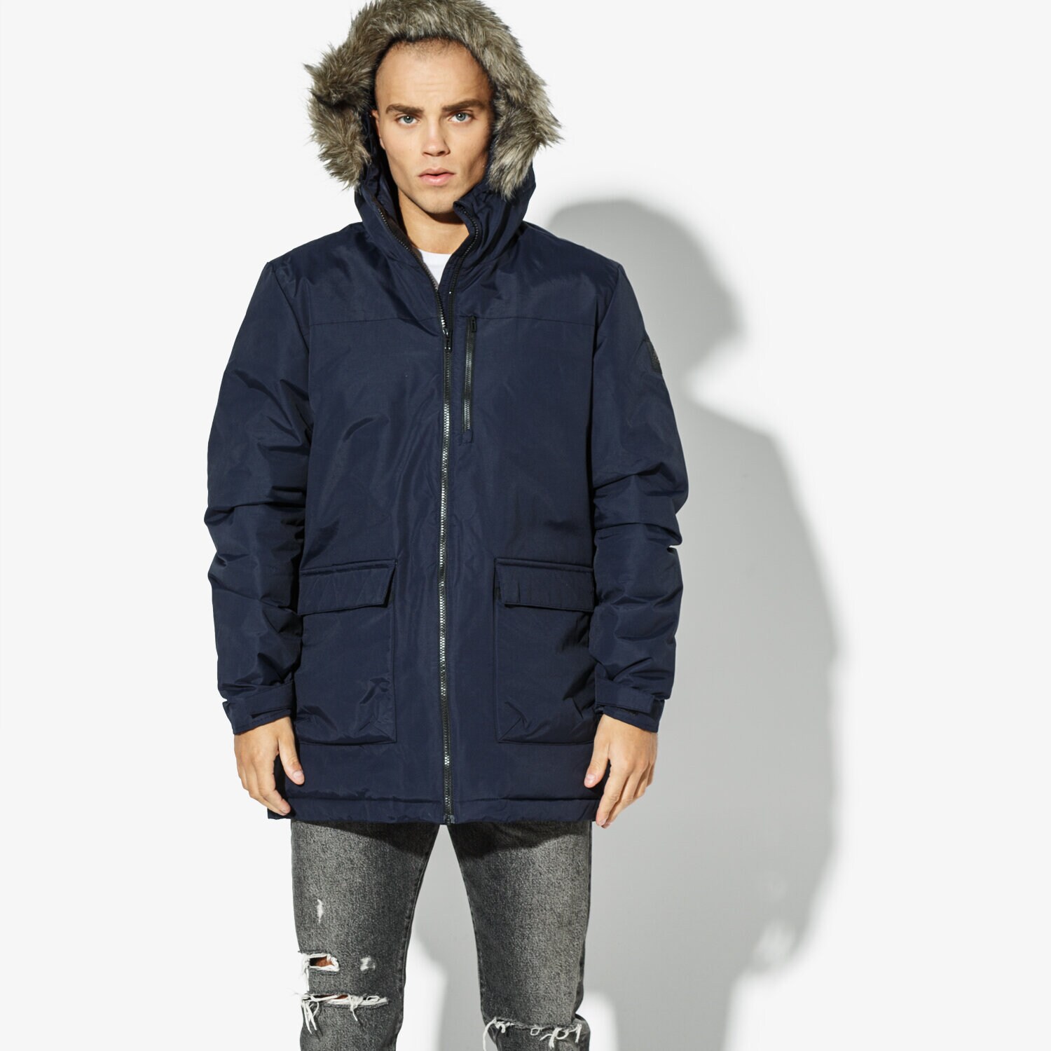 Kurtka zimowa męska ADIDAS KURTKA XPLORIC PARKA SW INSULATION CY8602 GRANATOWY